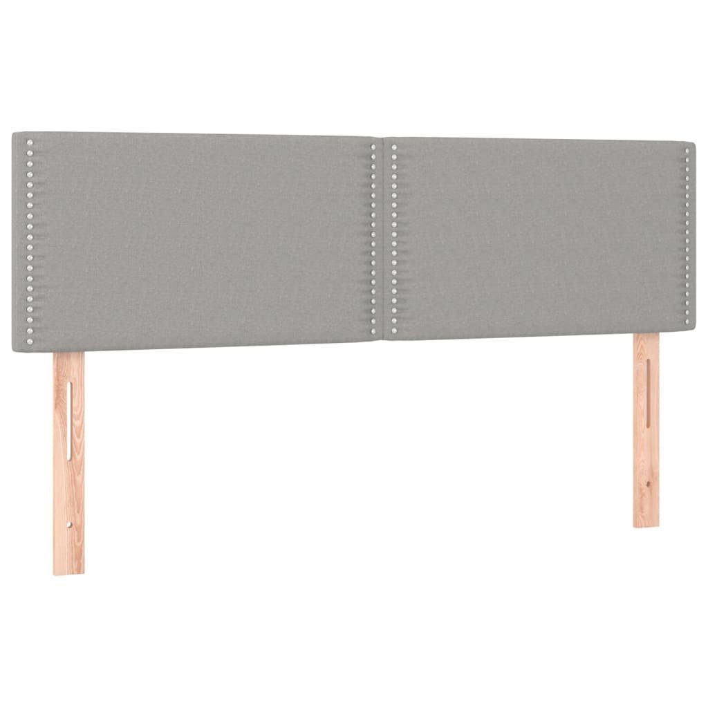 vidaXL Bett Kopfteile Hellgrau 144x5x78/88 cm Stoff (1-tlg)