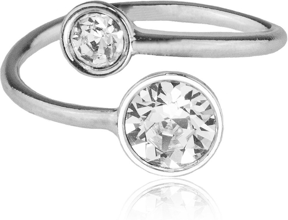 LUISIA® Solitärring "Fjella mit zwei Kristallen günstig online kaufen