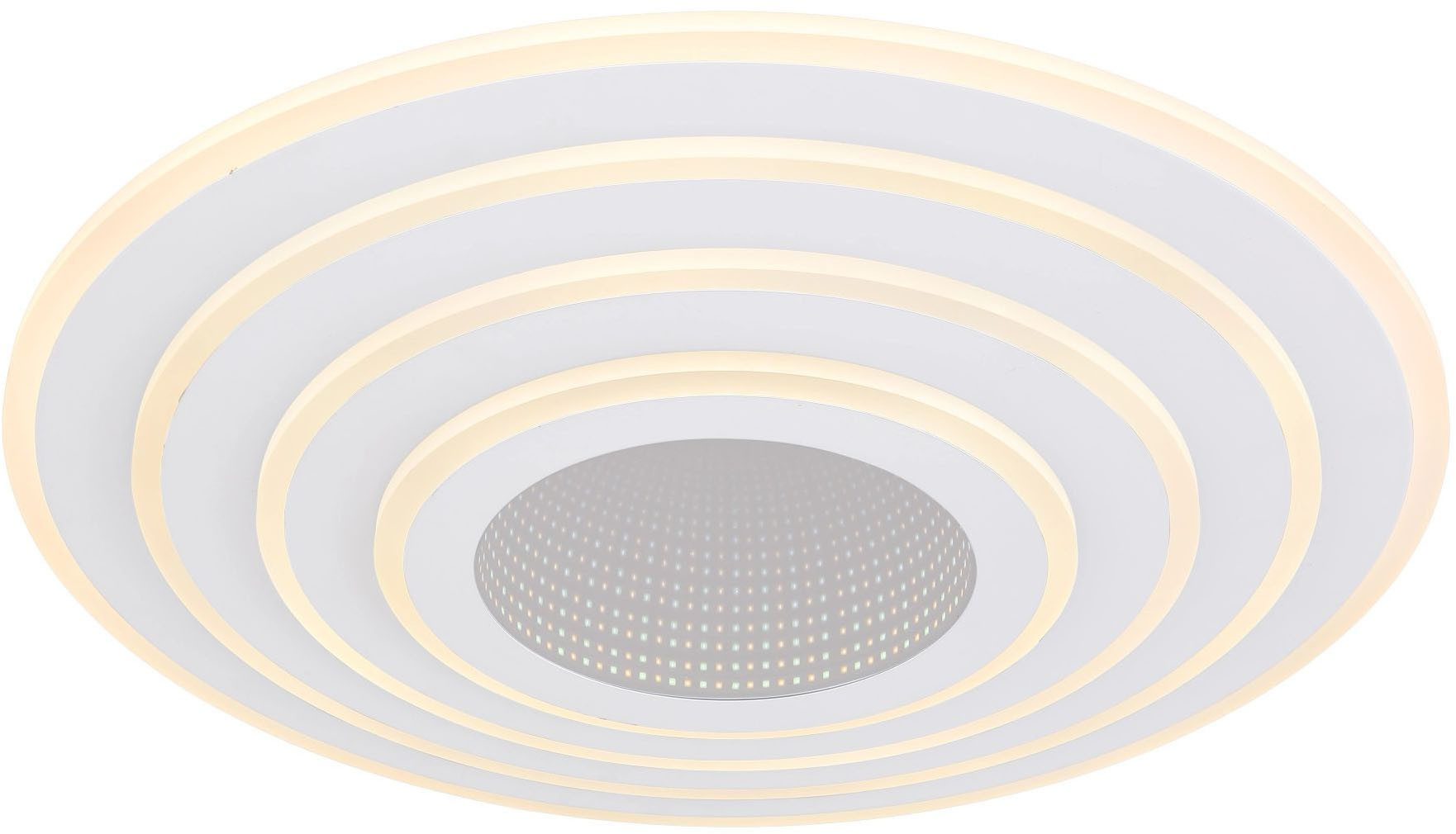 GLOBO LIGHTING LED Deckenleuchte JOCELYN, Dimmfunktion, Fernbedienung, Infrarot inkl., Memoryfunktion, Nachtlichtfunktion, Smart Home, Timerfunktion, mehrere Helligkeitsstufen, LED fest integriert, warmweiß - kaltweiß, Deckenlampe, Designleuchte, Wohnzimmer, Schlafzimmer, rund