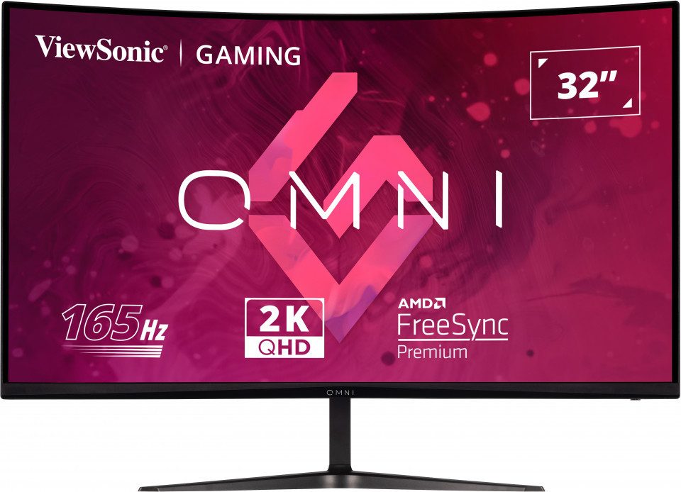 Viewsonic VX3218C-2K Curved-Gaming-Monitor (80 cm/32 ", 2560 x 1440 px, QHD, 1 ms Reaktionszeit, 165 Hz, VA LCD, 1500R Curved)