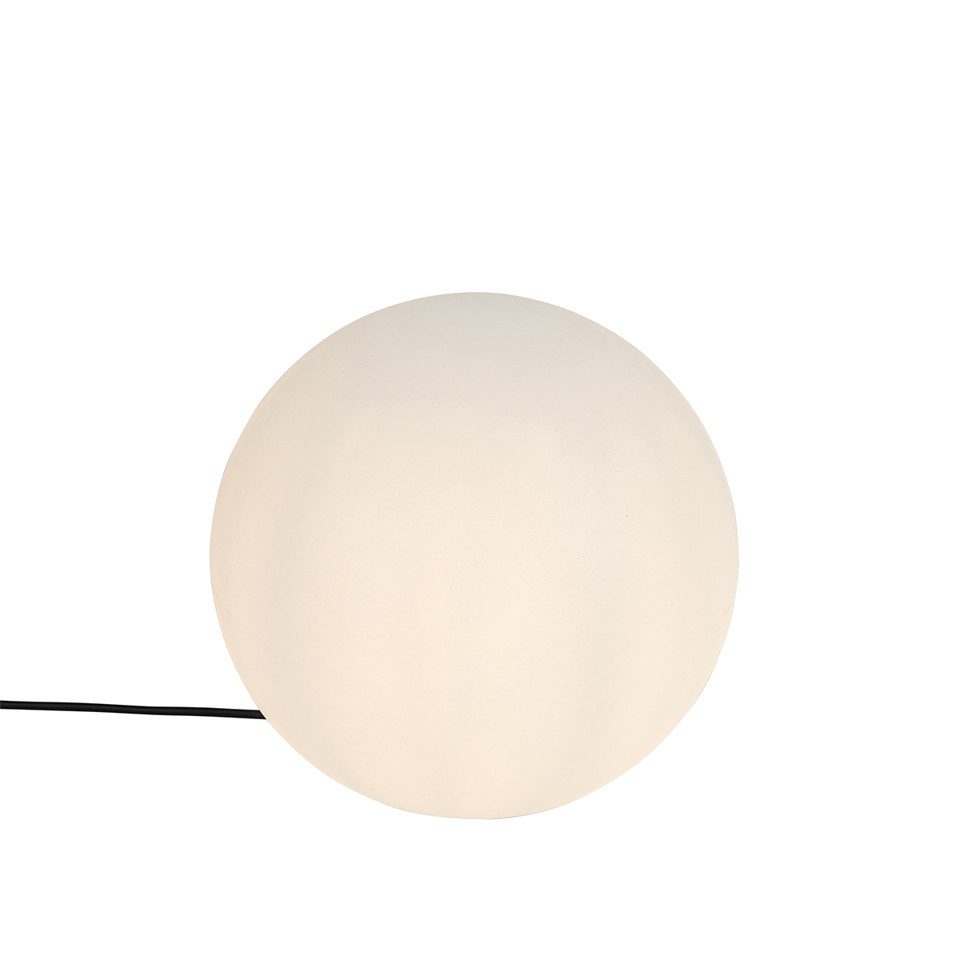 Qazqa Außen-Stehlampe Nura, ohne Leuchtmittel, Warmweiß, QAZQA Außen Boden­leuchte, e27, Weiß, Kunststoff, Modern
