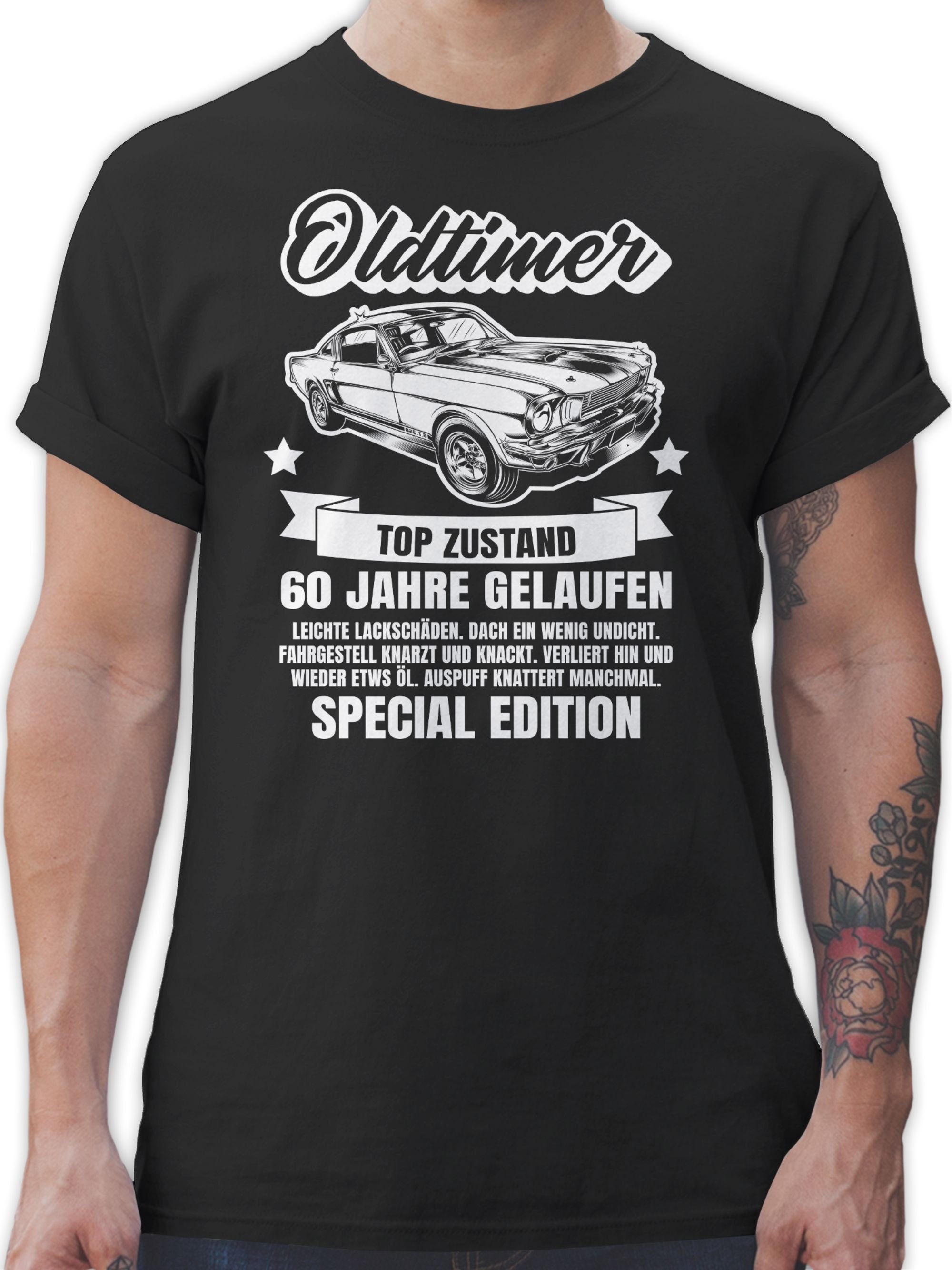 Schwarz Geburtstag 02 60 Oldtimer 60. T-Shirt Shirtracer Jahre