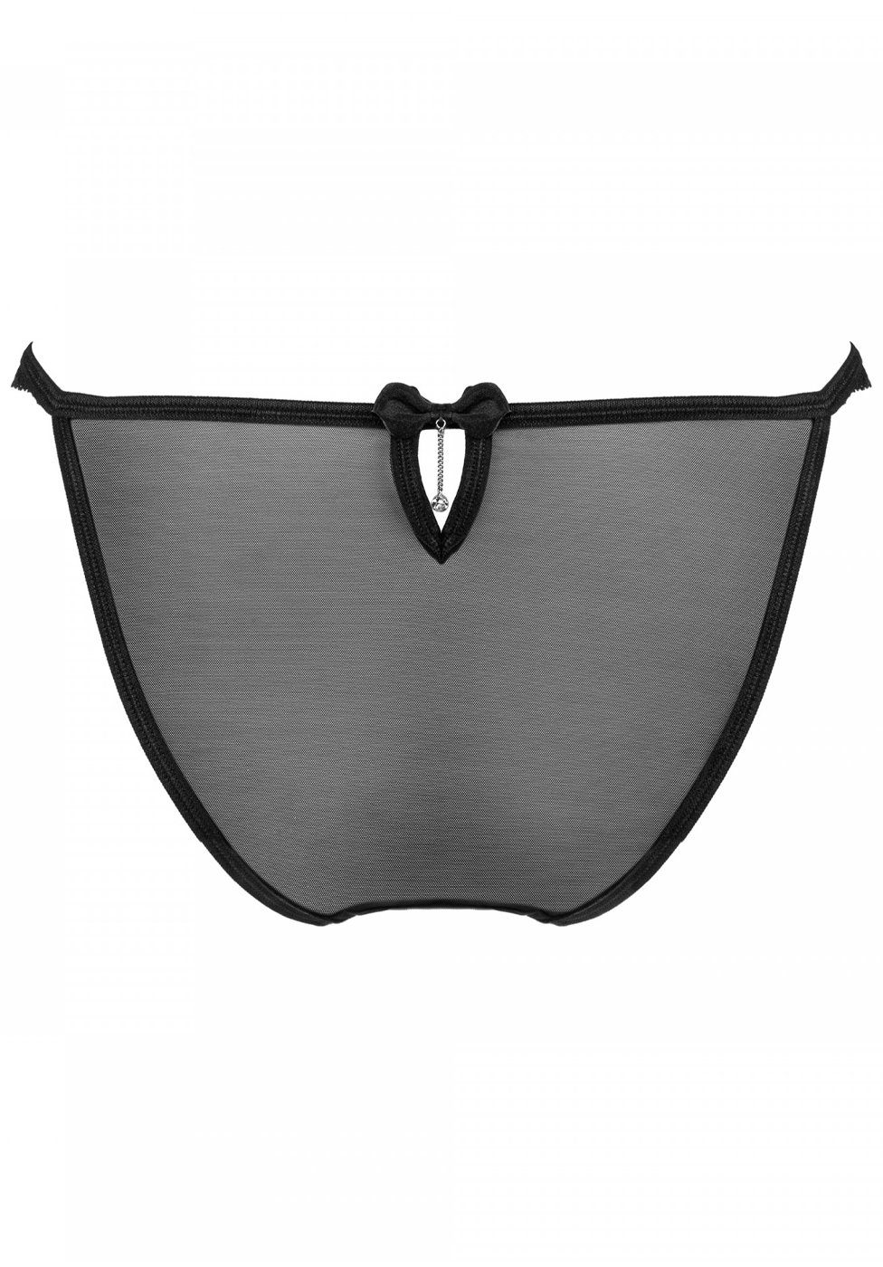 Obsessive Slip Ivannes Slip transparent mit Schleife überm Po - schwarz (1-St) transparent