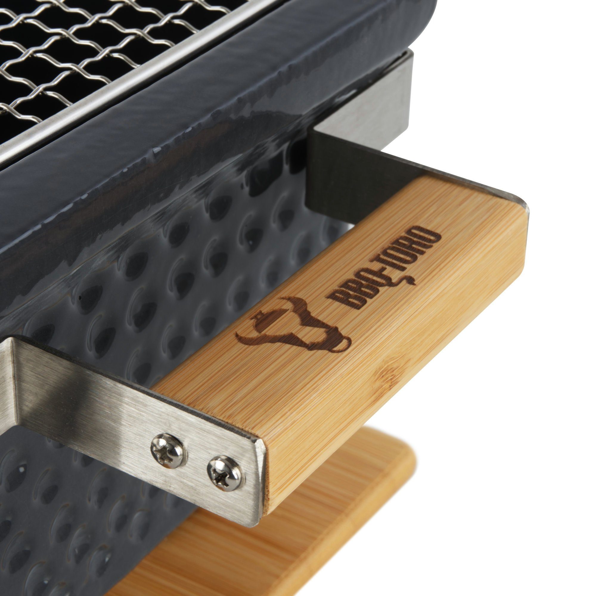 BBQ-Toro Keramikgrill Tischgrill mit Holzunterlage, Outdoor Hibachi Grill für Camping