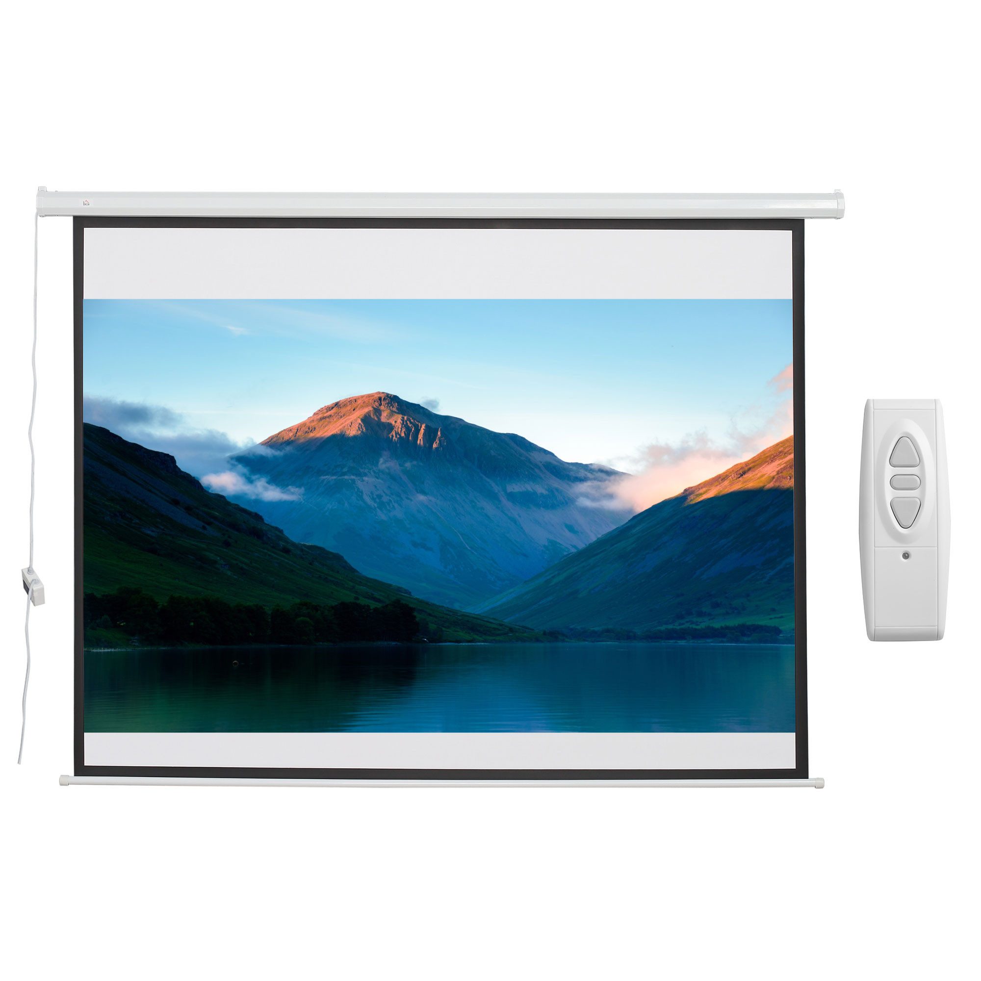 HOMCOM Beamer Leinwand 171 x 130 cm 84 Zoll 4:3 HD 4K Motorleinwand (für Heimkino oder Präsentationen Weiß)