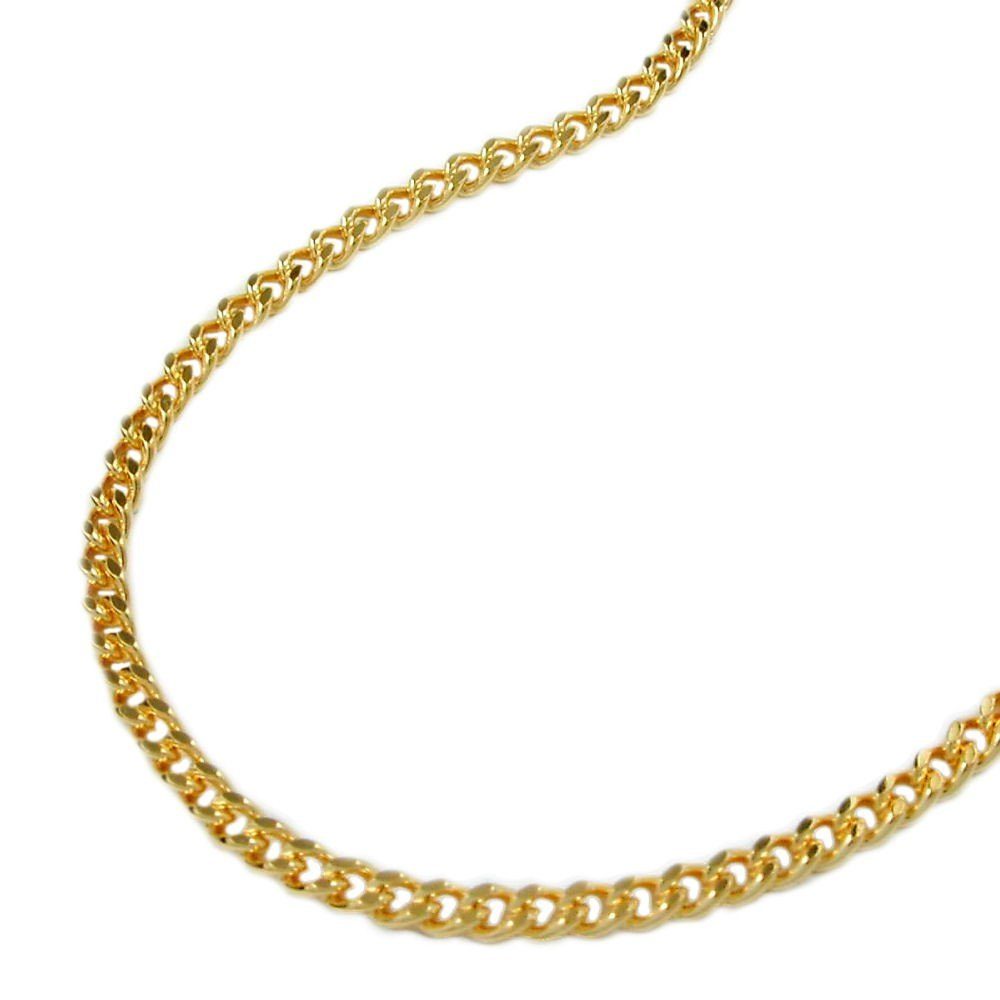 unbespielt Kette ohne Anhänger Halskette 1,6 mm Panzerkette vergoldet AMD Länge 60 cm kl. Schmuckbox, Modeschmuck für Damen und Herren