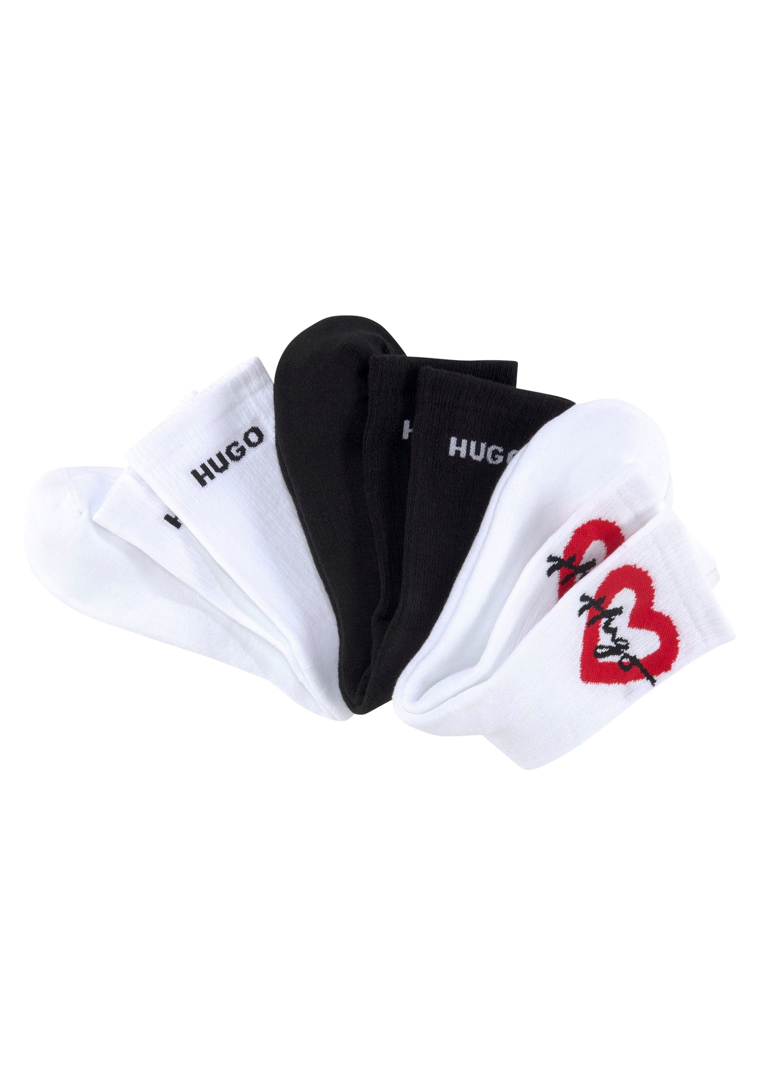 HUGO Businesssocken 3P QS LOVER CC W (Packung, 3er) mit Logostickerei | Socken