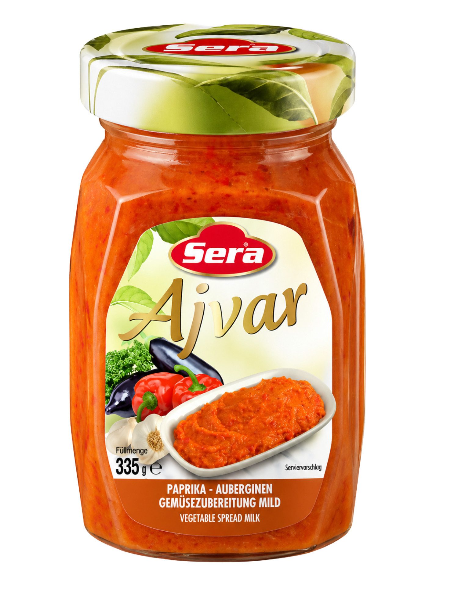 SERA FOOD Saucen Sera Ajvar Paprika-Auberginen-Aufstrich, 1 x, Als Aufstrich, Dip oder Beilage, 1 Glas der gewählten Sorte und Größe