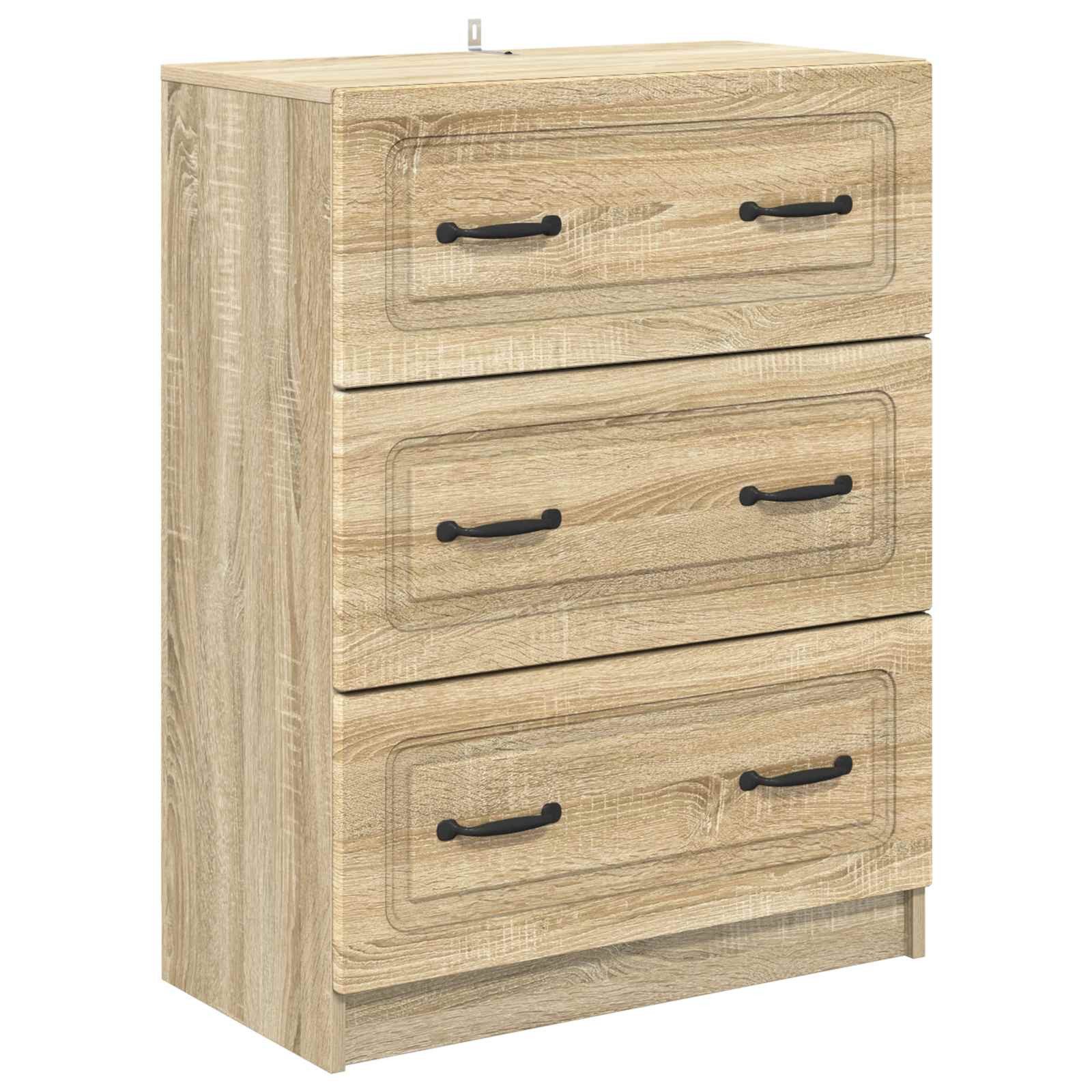 vidaXL Schranksystem Schubladenschrank 66 x 34,5 x 87 cm Holzwerkstoff Sonoma-Eiche (1-St)