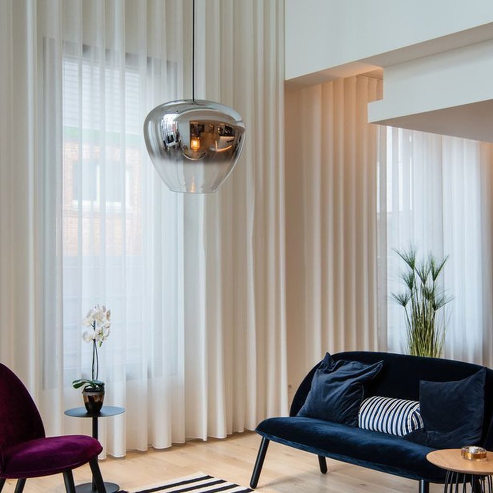 SLV Pendelleuchte Pendelleuchte Pantilo Convex in Chrom E27 400mm