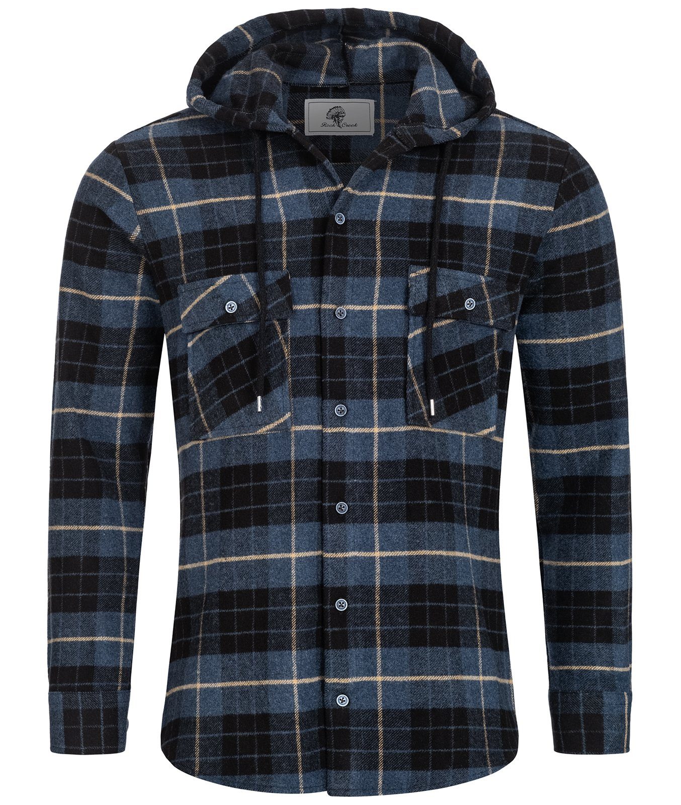Rock Creek Flanellhemd Herren Hemd Flanellhemd mit Kapuze H-255