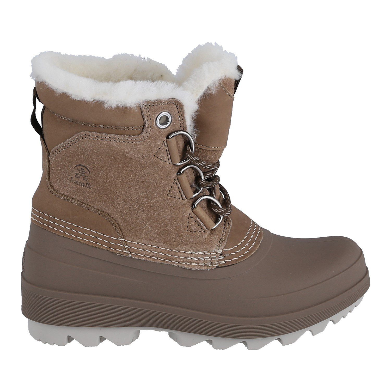 Kamik Lauren Low (Leder, wasserdicht) - Made in Canada - fossilbraun Damen Winterstiefel