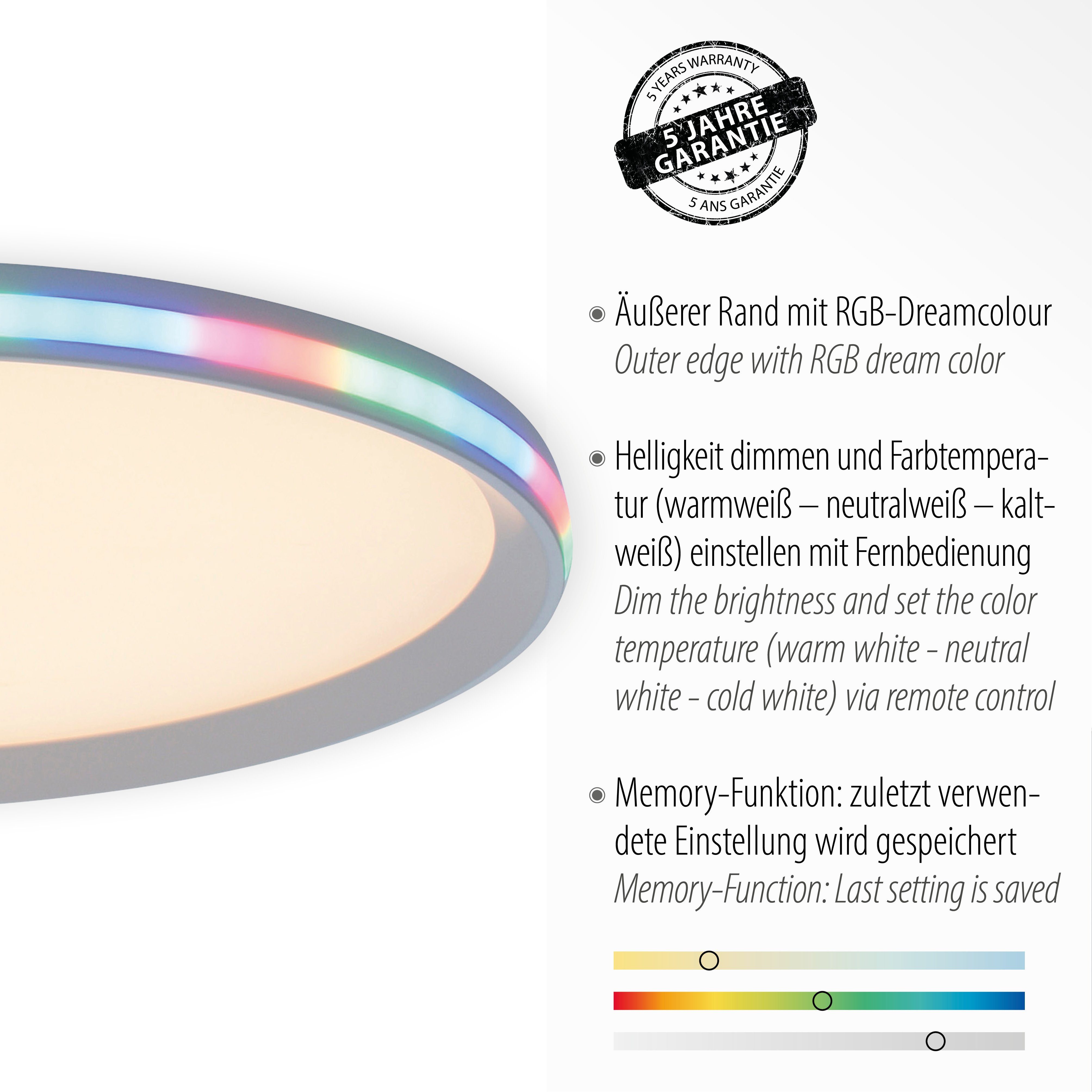 JUST LIGHT Deckenleuchte GALACTICA, CCT - über Fernbedienung, Memory, nach Trennung vom Netz, dimmbar über Fernbedienung, LED fest integriert, warmweiß - kaltweiß, CCT - über Fernbedienung, RGB-Rainbow, dimmbar über Fernbedienung