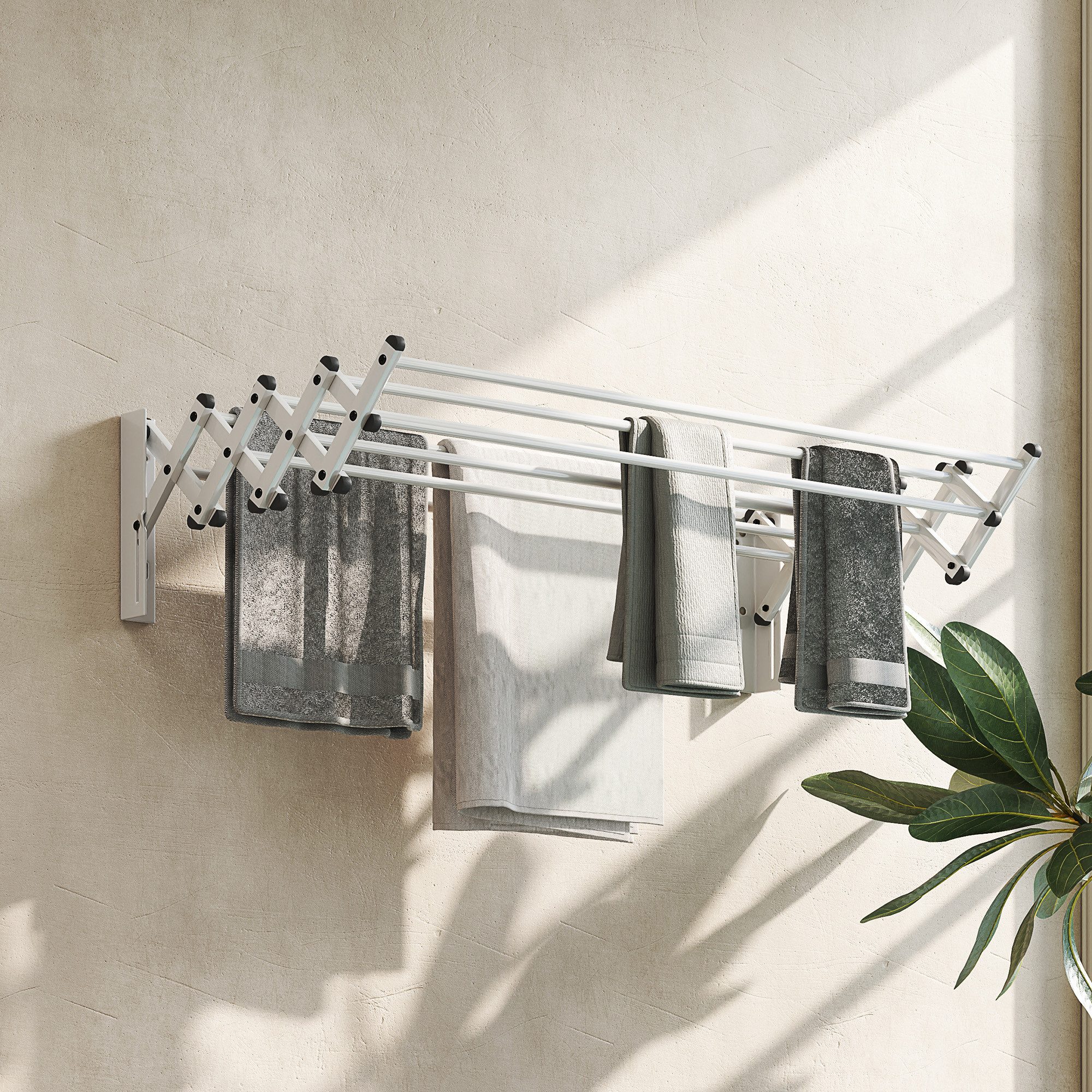 HOMCOM Wandwäschetrockner Wäscheständer Wand Ausziehbar mit günstig online kaufen
