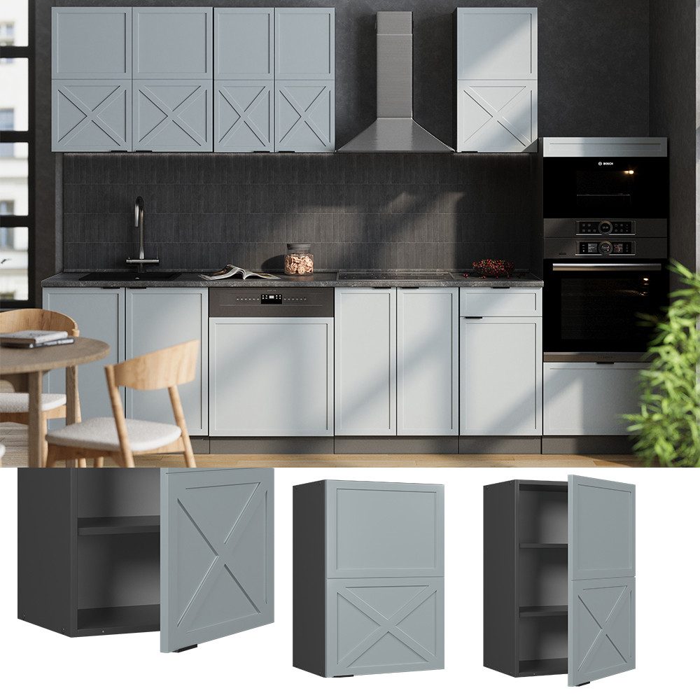 Vicco Hängeschrank Fame-Line, Hellblau-grau/Anthrazit, 50 cm günstig online kaufen