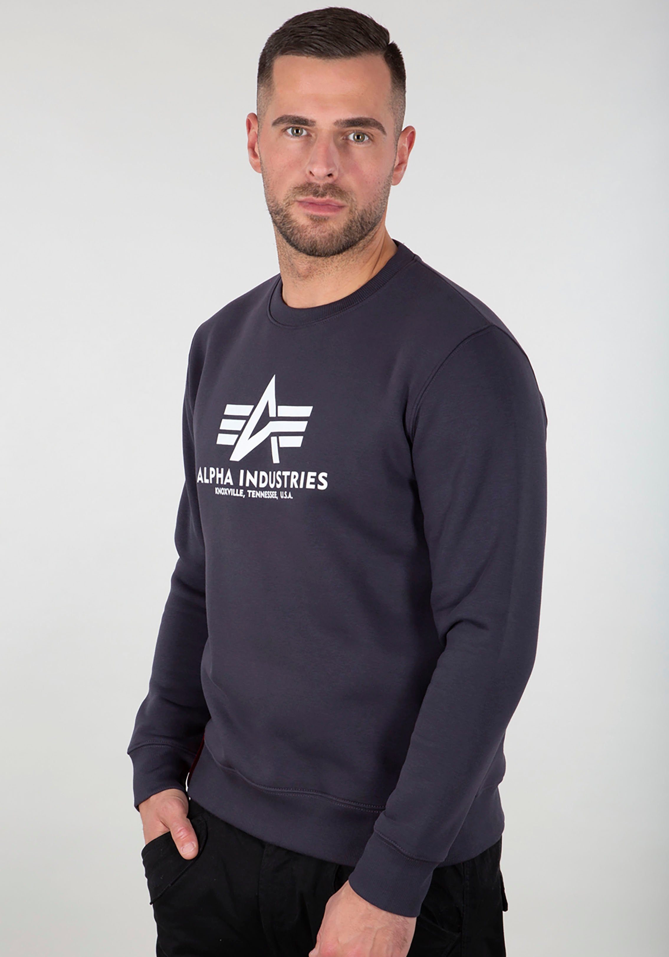 Hochwertig Alpha Industries Sweatshirt navy Basic Sweater