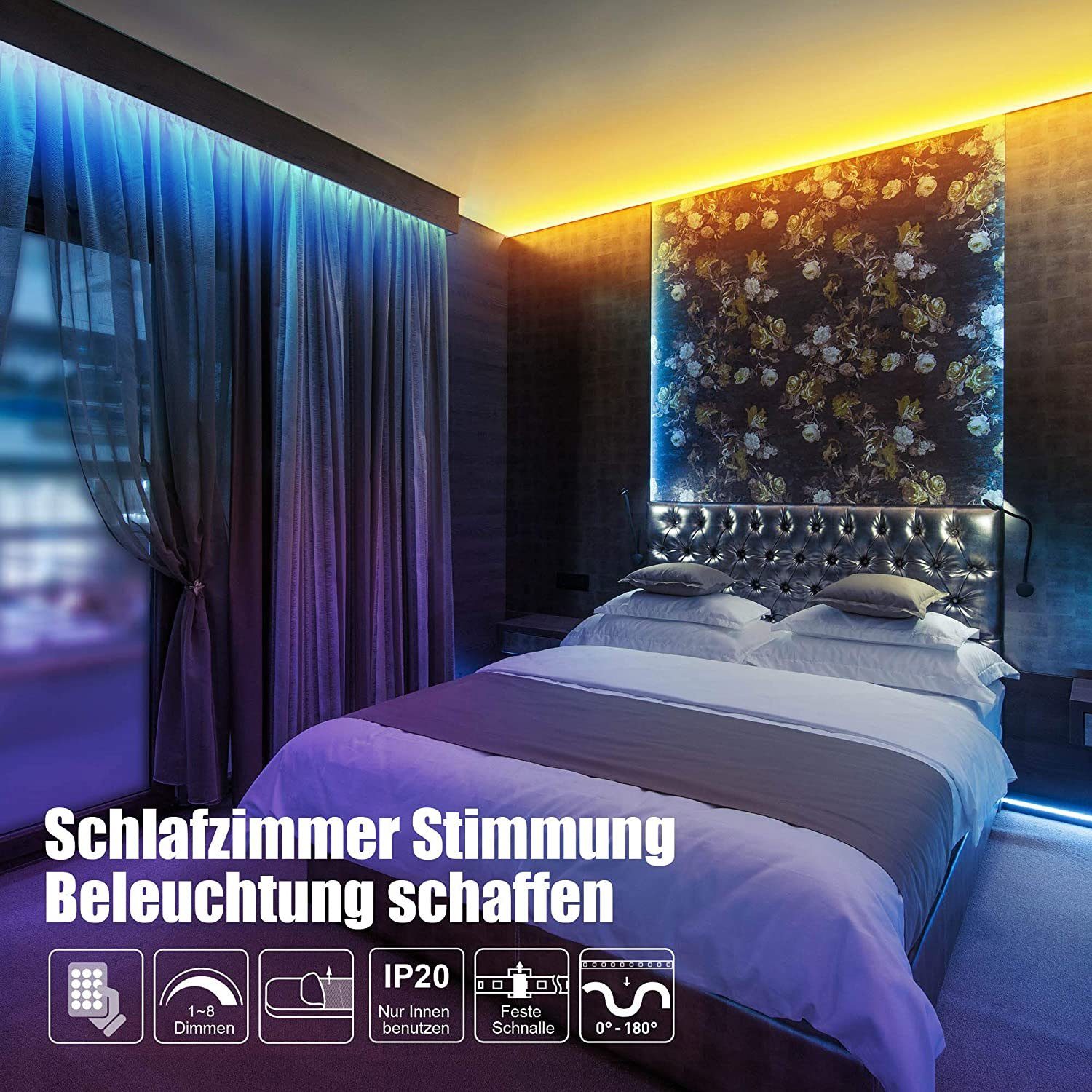 zggzerg LED Stripe 5M RGB LED Streifen mit Fernbedienung Bluetooth Musik Sy günstig online kaufen