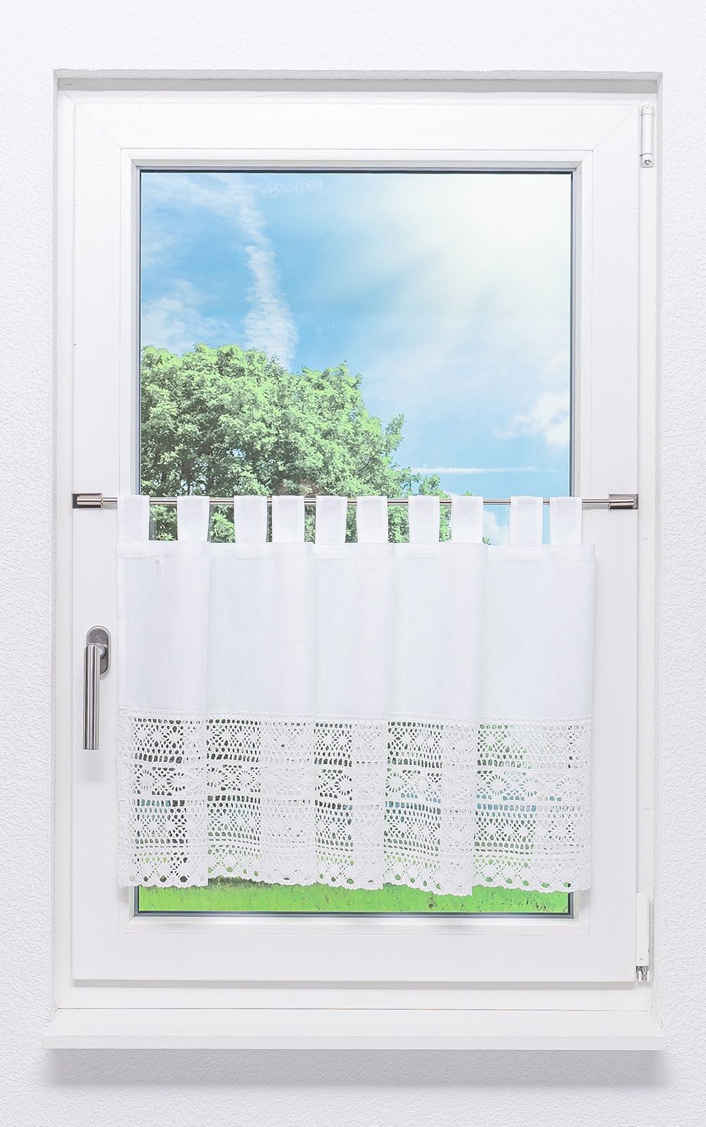 LYSEL® Scheibengardine Häkelmuster (1 St), transparent, HxB 48x140cm