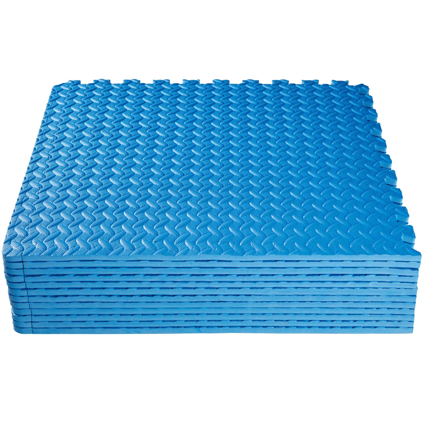 tectake Bodenschutzmatte Bodenschutzmatte 12-tlg., 12er Set mit 24 Randstücken blau