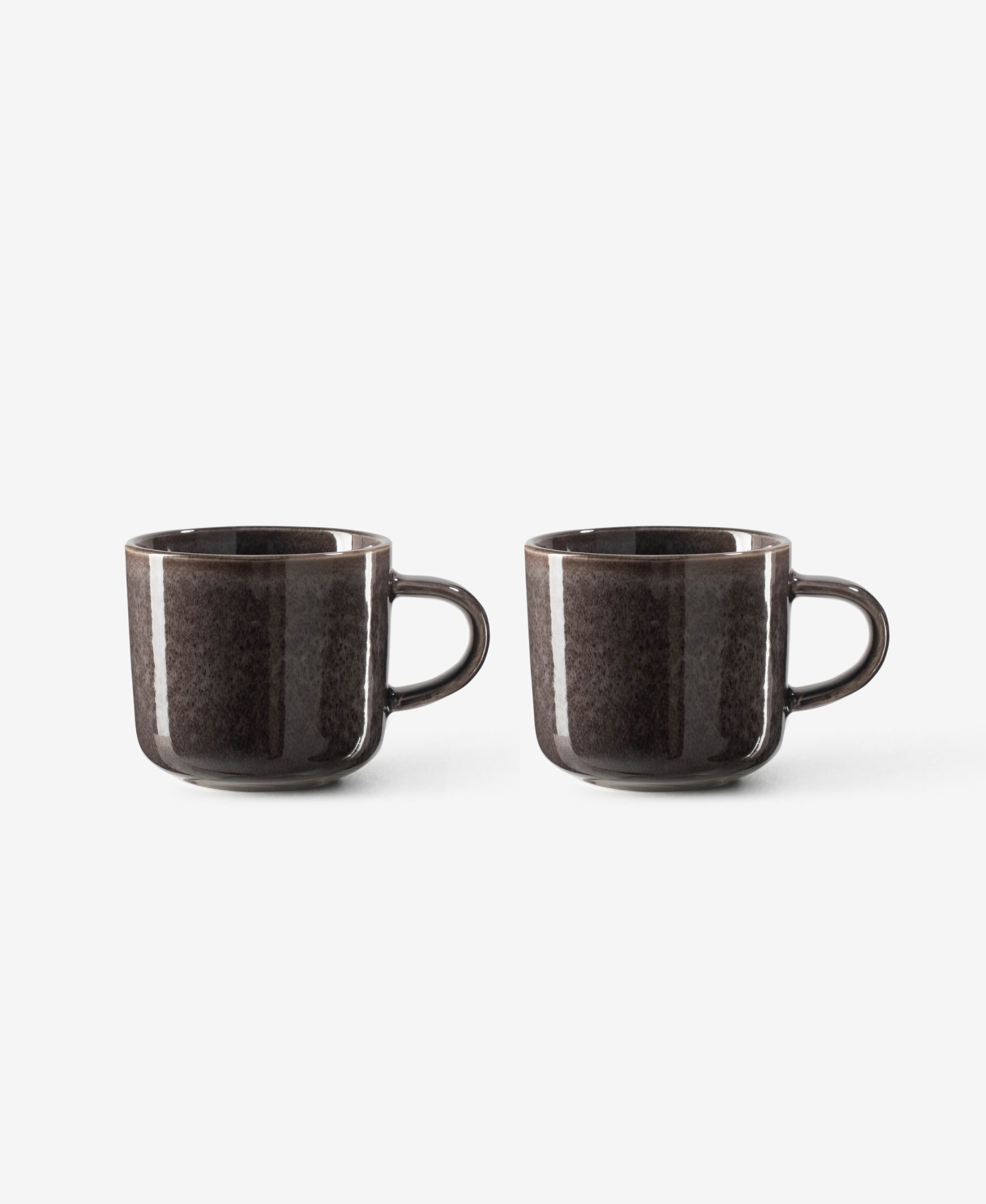 GLAMIRA Kaffeeservice Dunkelgraues Tassenset mit reaktiver Glasur (2-tlg), 2 Personen, Stoneware, reaktiv glasiert