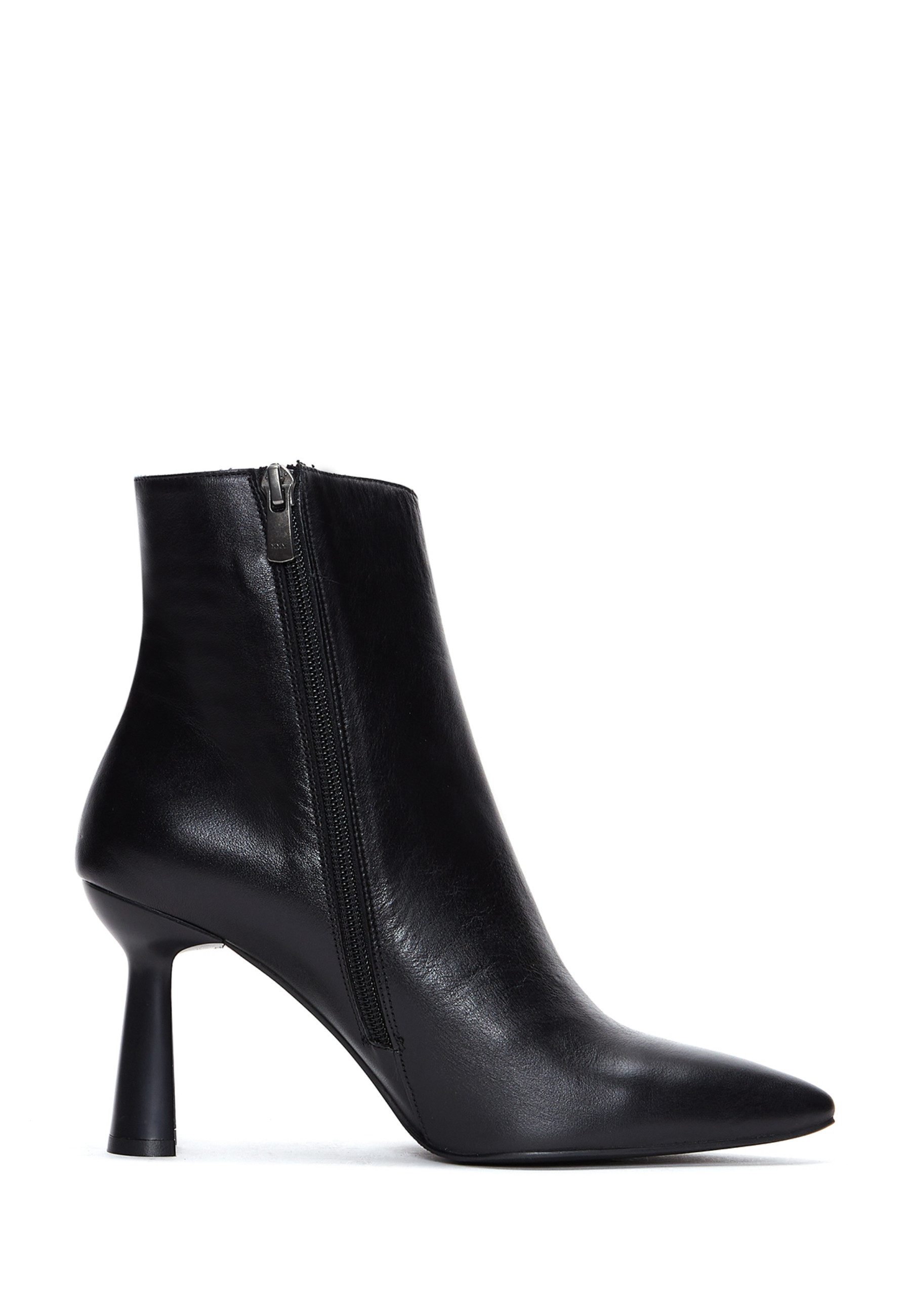 Derimod Absatz-Stiefeletten aus Leder Ankleboots Leder, 8,5 cm Absatz, Reißverschluss