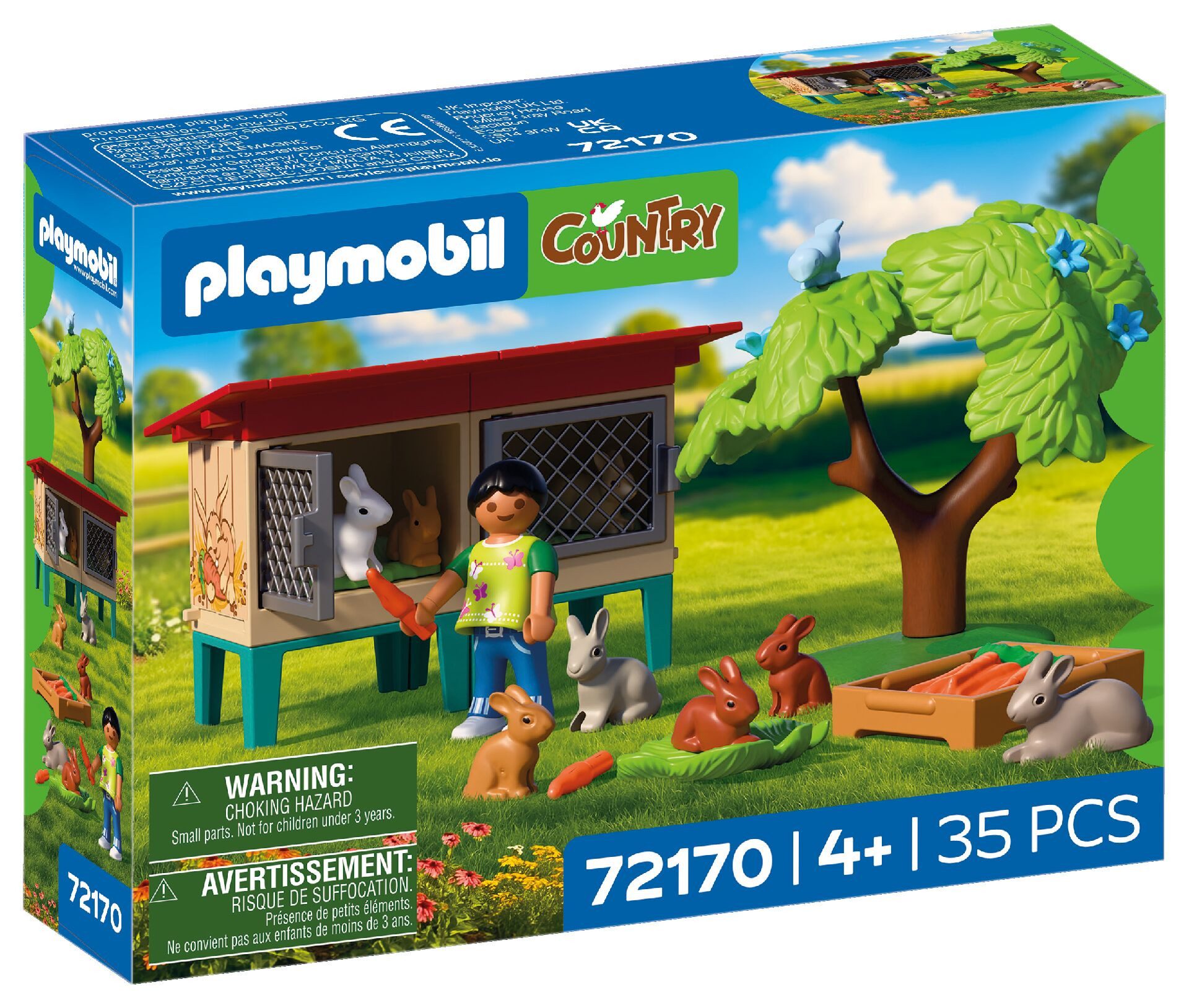 Playmobil® Ländlicher Kaninchenstall (72170), Country Konstruktions-Spielset, Made in Europe