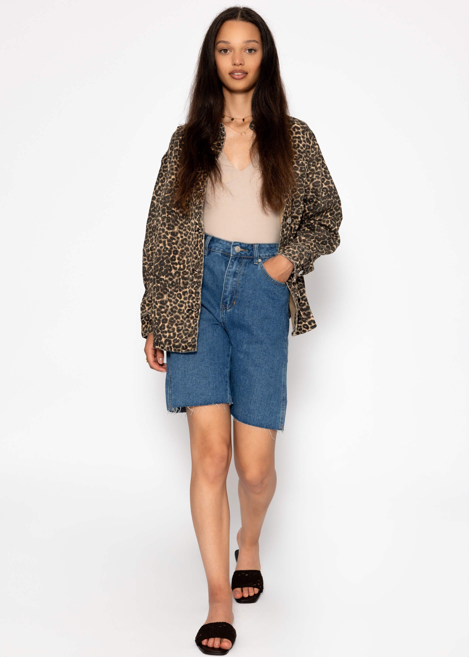 SASSYCLASSY Blusenjacke Hemdjacke aus Jeansstoff mit günstig online kaufen