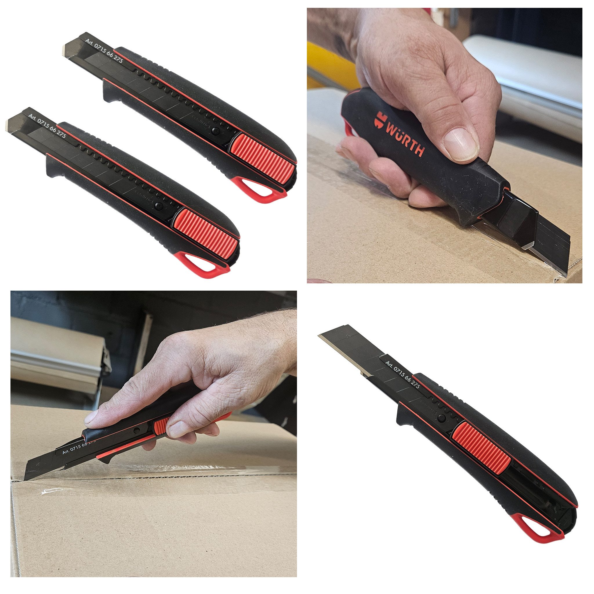 Würth Cuttermesser 2 Stück Würth 2K-Cutter Messer 18 mm incl. je 3 Abbrechklingen, Klinge: 1.8 cm