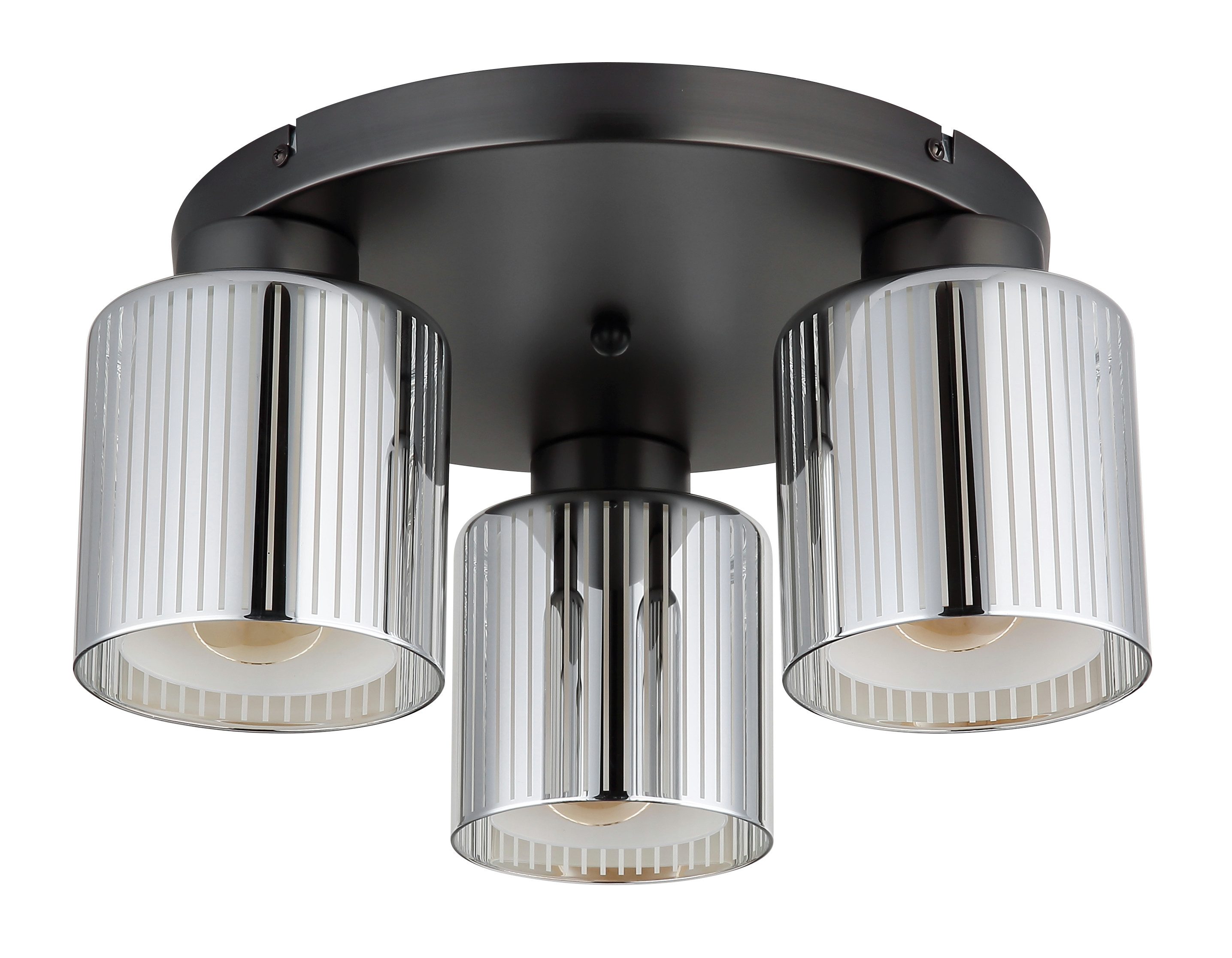 GLOBO LIGHTING Deckenleuchte FELICIA, ohne Leuchtmittel, Deckenleuchte Schwarz/Chrom, Glas opal/verchromt, E27