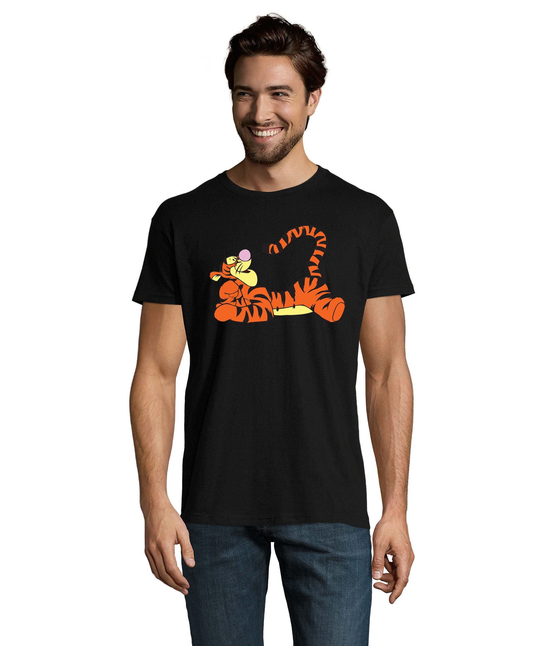 T-Shirt Tigger Herren T-Shirt Retro Tiger Comic Print Baumwolle Freizeit
