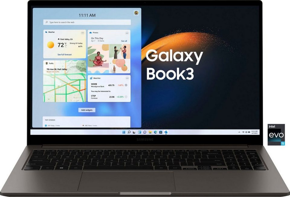 Samsung Galaxy Book3 Notebook (39,6 cm/15,6 Zoll, Intel Core i5 1335U, Iris  Xe Graphics, 512 GB SSD), 39,6 cm (15,6