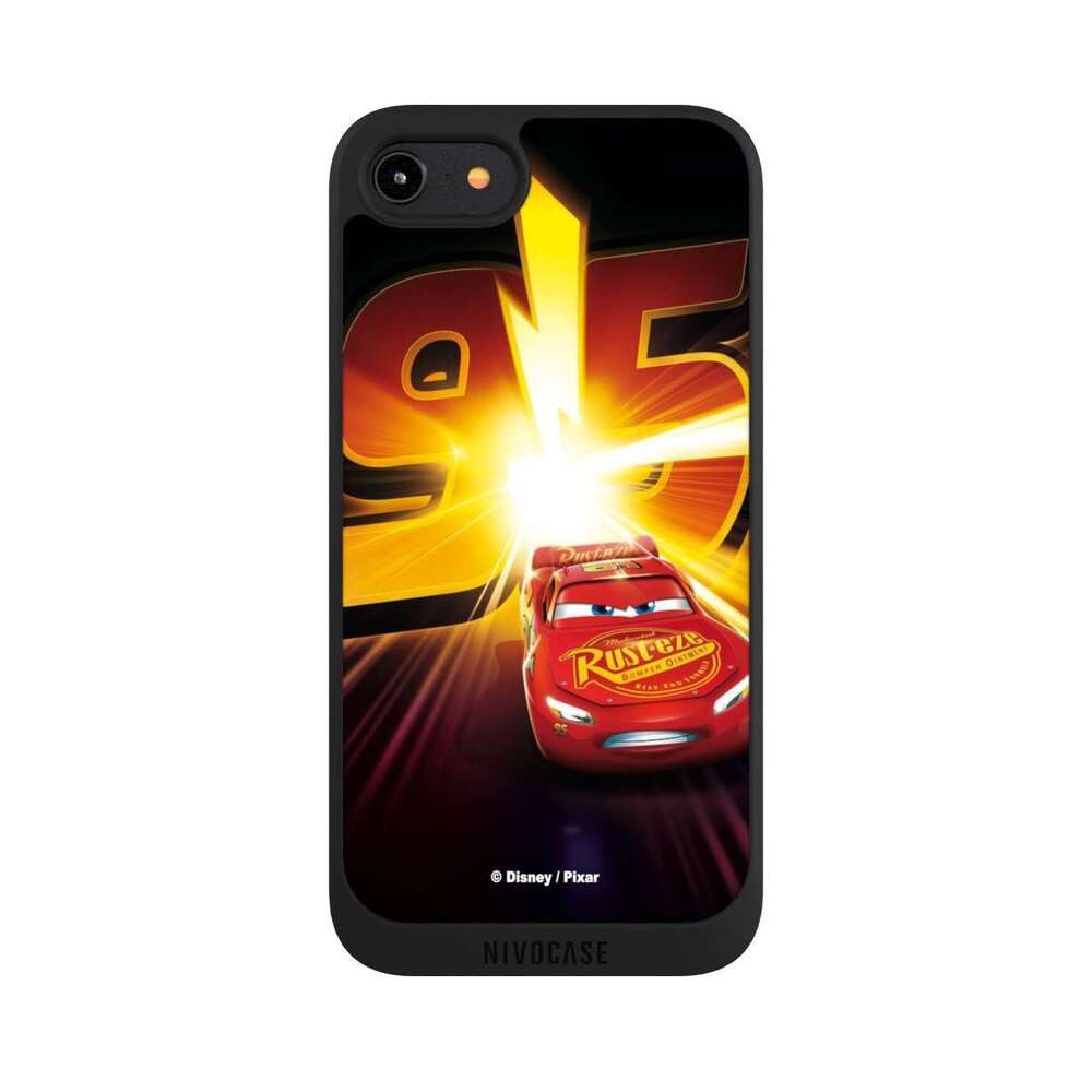 NIVOCASE Handyhülle Offizielles Lizenzprodukt Cars Lightning Mcqueen 95 Cars3 Lightning 95, Apple iPhone 7 Handyhülle Hülle NIVOpure Case Schwarz