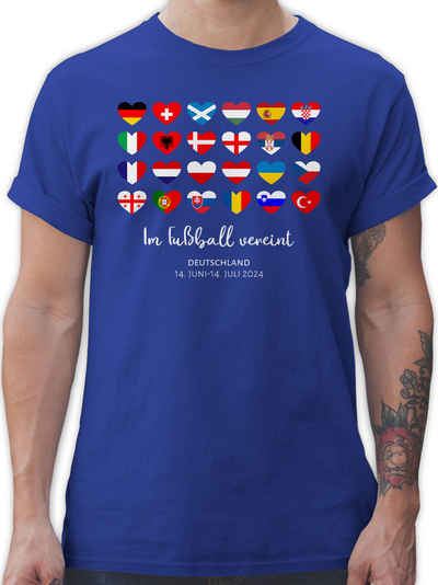 Shirtracer T-Shirt Im Fußball vereint - Deutschland EM 2024 Länder, 2024 Fussball EM Fanartikel