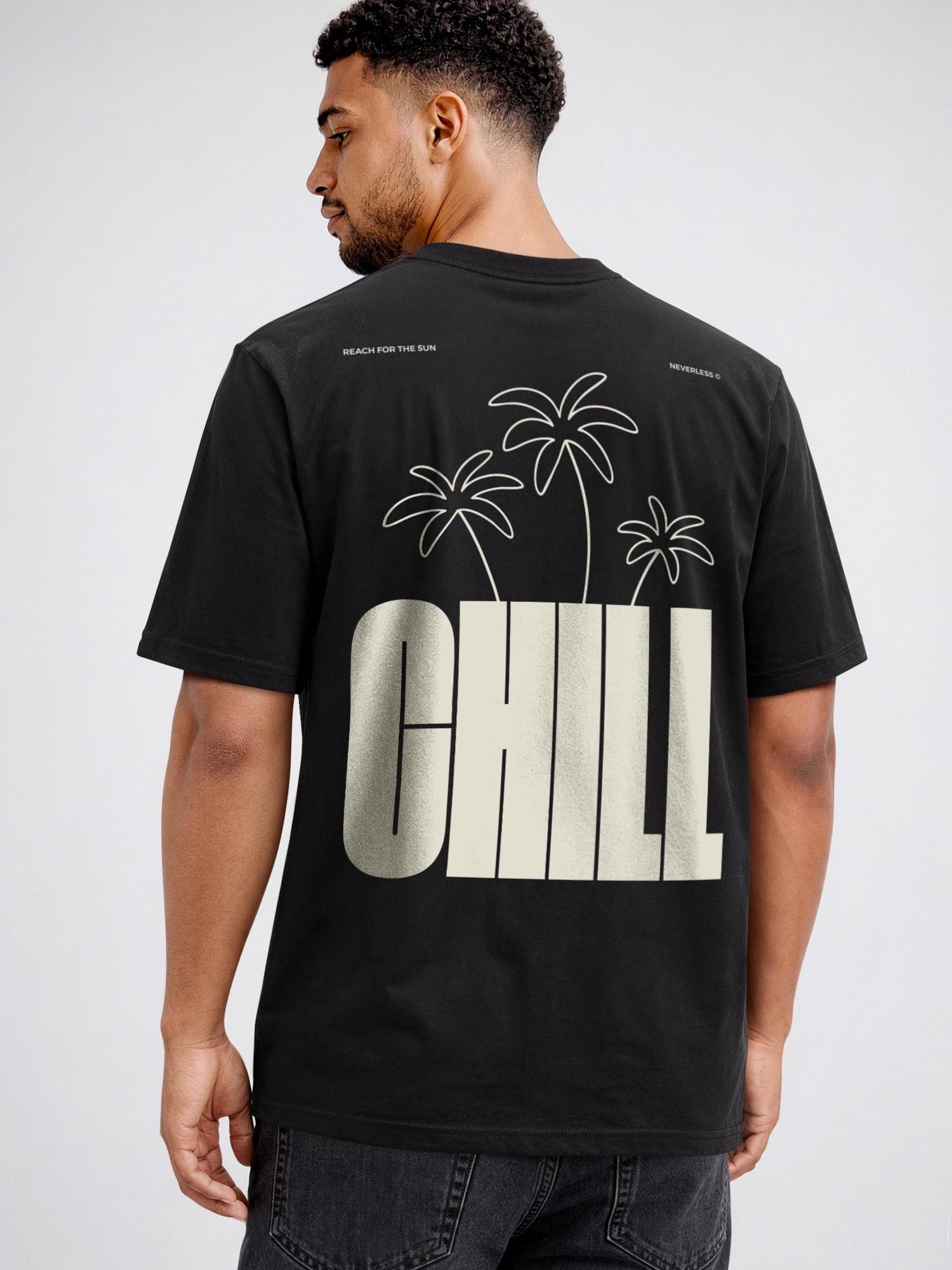 Neverless Oversize-Shirt Herren T-Shirt - Palmen Design Chill - Oversized Relaxed Fit mit Print