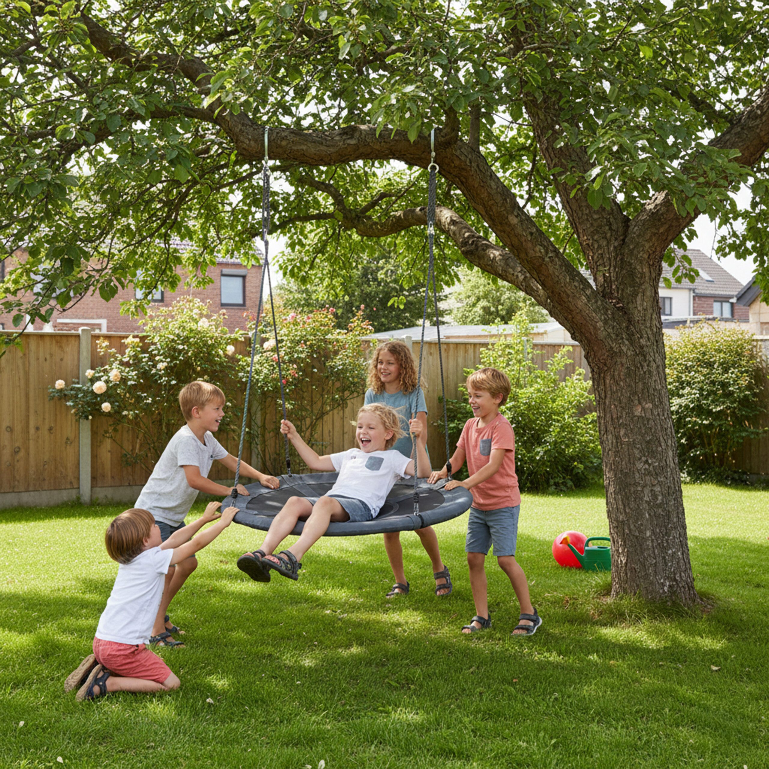 relaxdays Nestschaukel Kinder bis 300 kg, grau, 120 cm