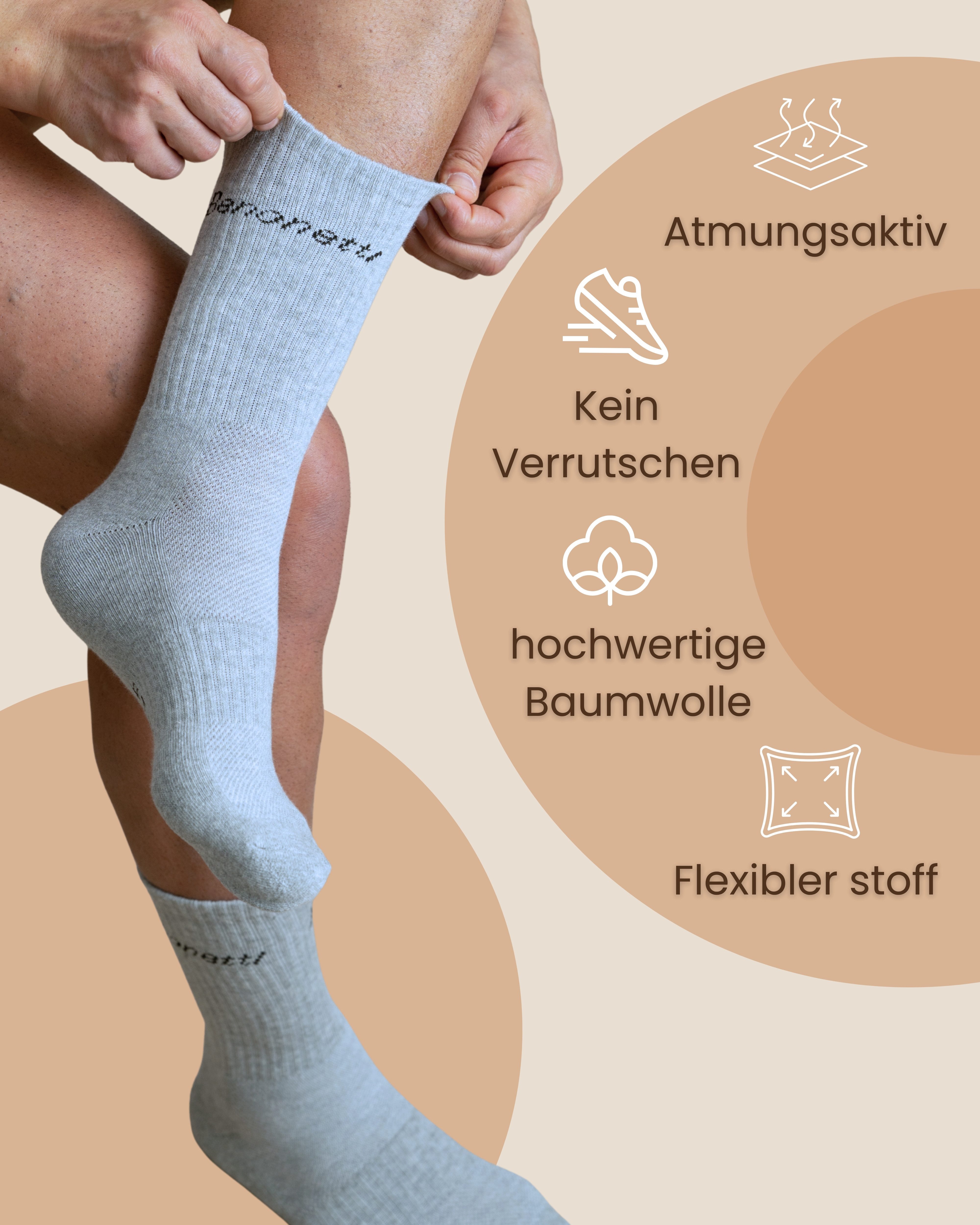 Benonetti Tennissocken für Damen und Herren – Bequeme Sport&Laufsocken (3-Paar) Robust & Langlebig - Optimale Kompression - verursacht keine Blasen