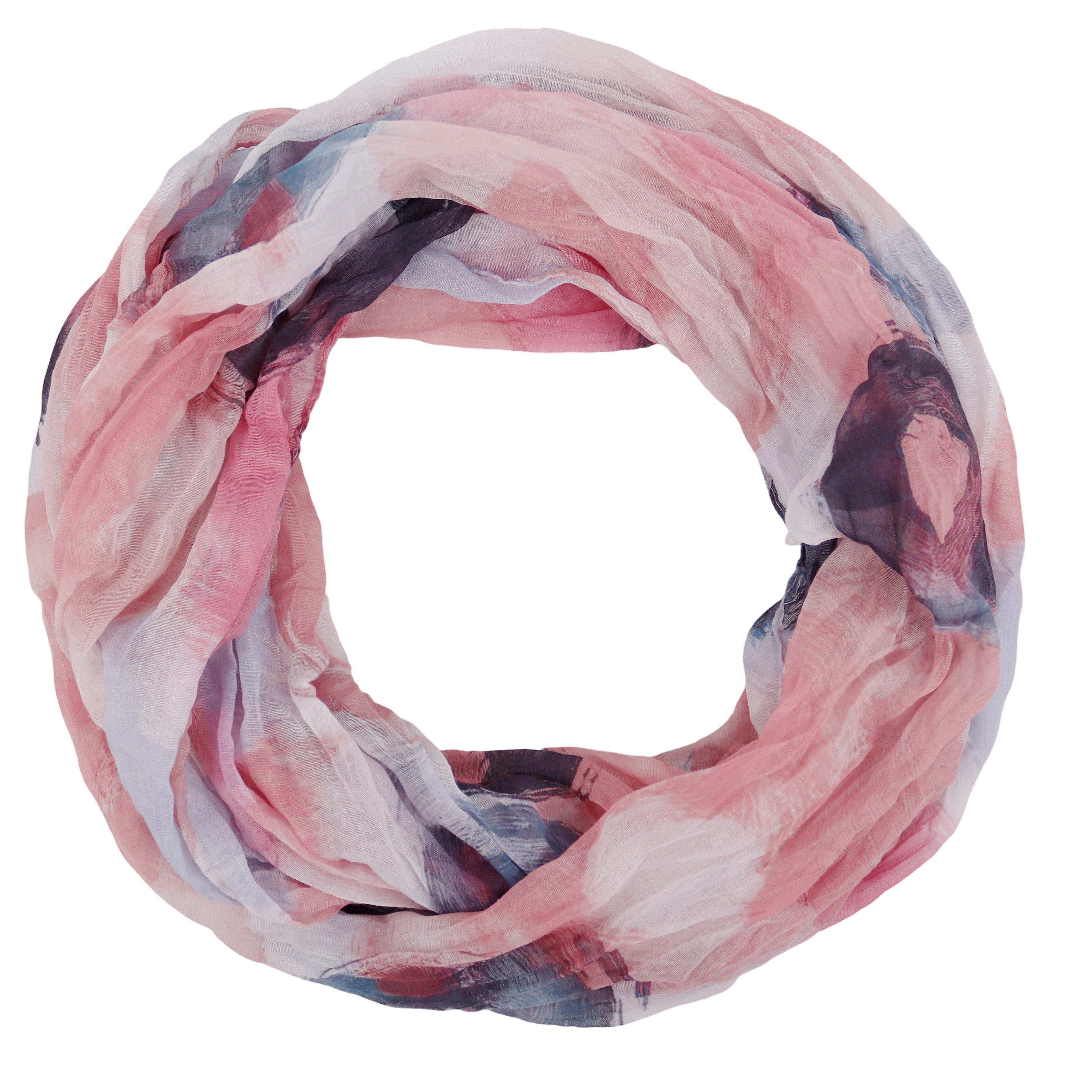 MIRROSI Loop Damen Schal mit Bunt-Muster Weich, Schlauchschal, (zweimal um den hals wickelbar, ca.45x75cm), Damen Halstuch ideal für Frühling, Sommer oder Herbst