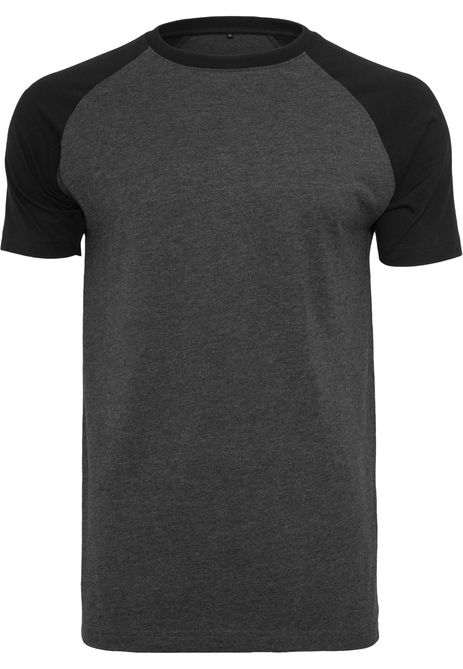 Reslad T-Shirt Reslad Herren T-Shirt lässigen Raglan-Ärmel Regular Fit Rundhals-Ausch (1-tlg) Rundhalsshirt mit Raglan-Ärmel anthrazit-schwarz