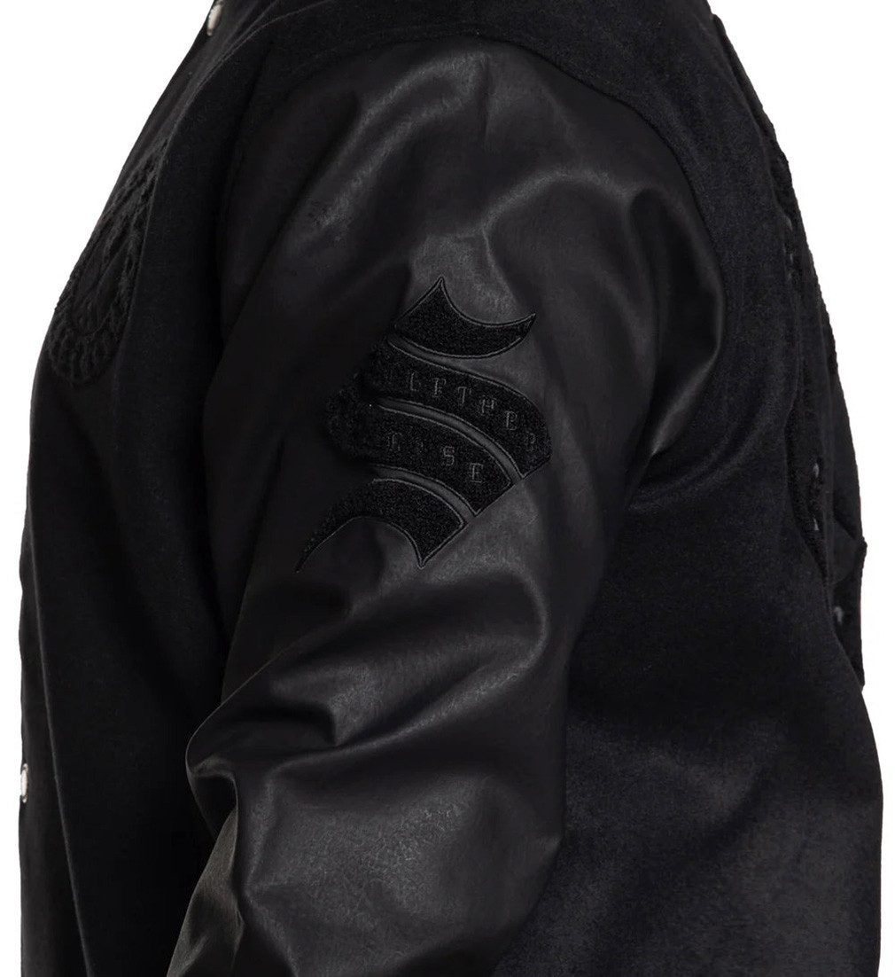 Sullen Clothing Collegejacke Varsity Jacket Schwarz Baseball Jacke Übergangsjacke – Bild 4 von 5