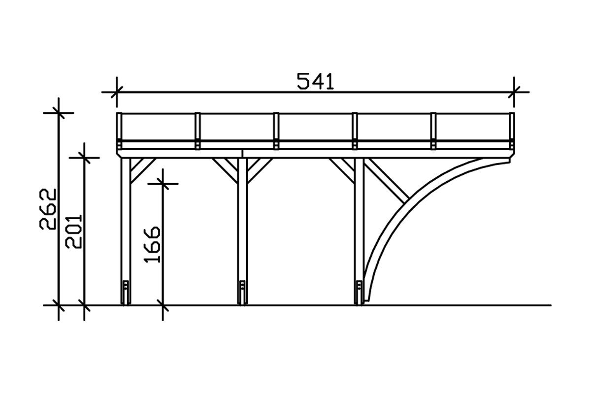 Skanholz Eifel, 213 Anlehncarport hellbraun 300x541 cm BxT: Einfahrtshöhe cm,