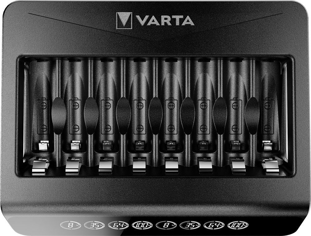 VARTA 2x Varta 64762 Varta LCD Multi Charger+ (Typ 57681), schwarz - lädt Batterie