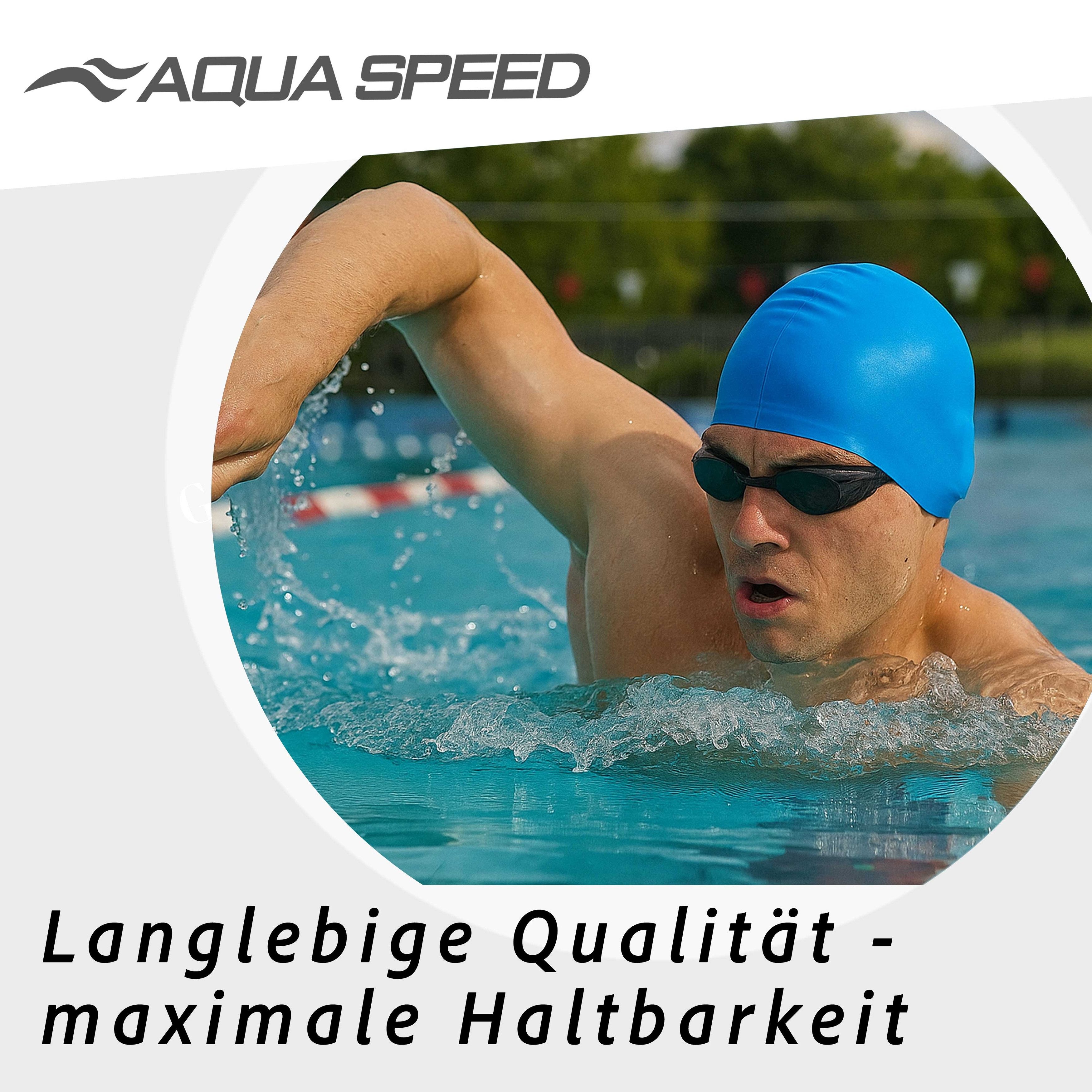 Aqua Speed Badekappe XL-Schwimmkappen für Langhaar: EAR CAP VOLUME & MONO Badehaube XL