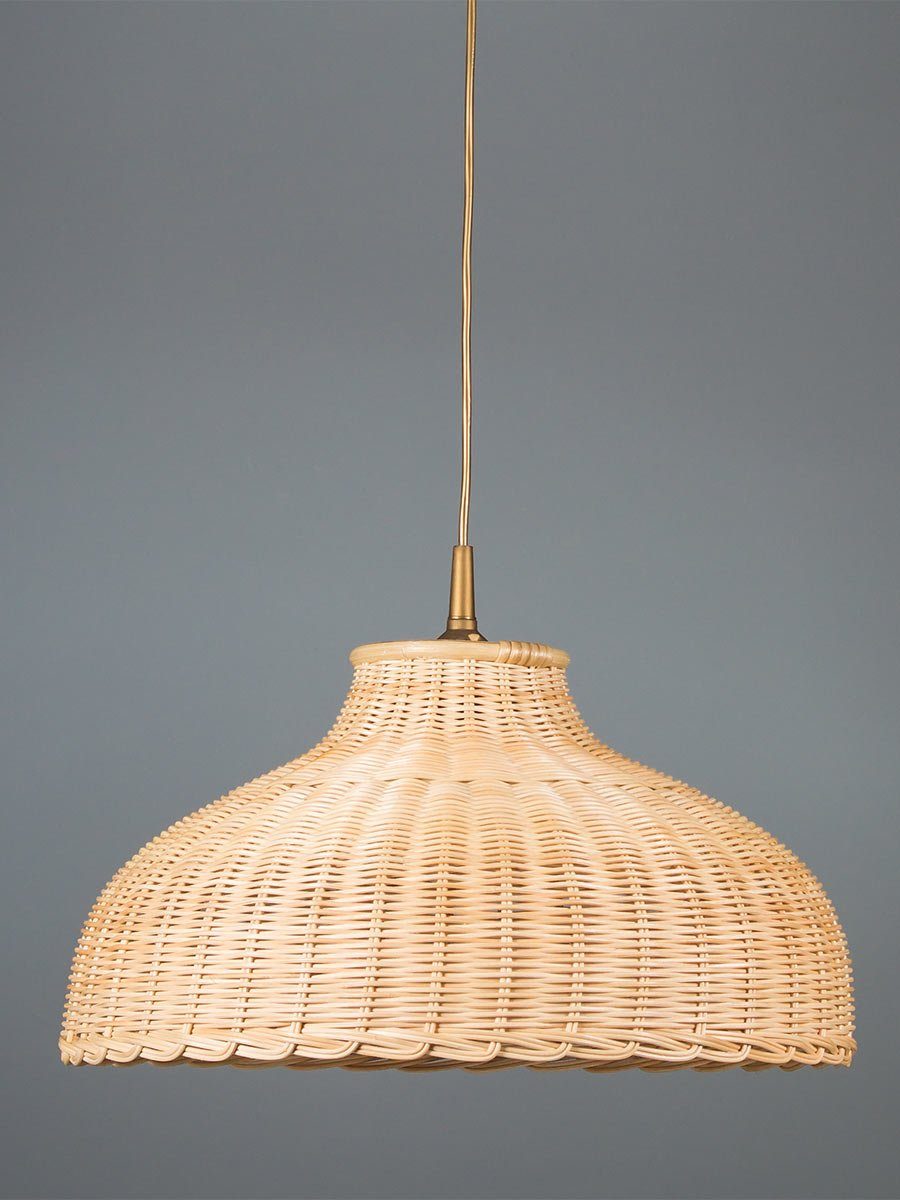Helios Leuchten Pendelleuchte Rattan, Korblampe, Rattanlampe skandinavischer Stil, Boho Hängelampe, für Esstisch Küche Wohnzimmer, handgefertigtes Produkt