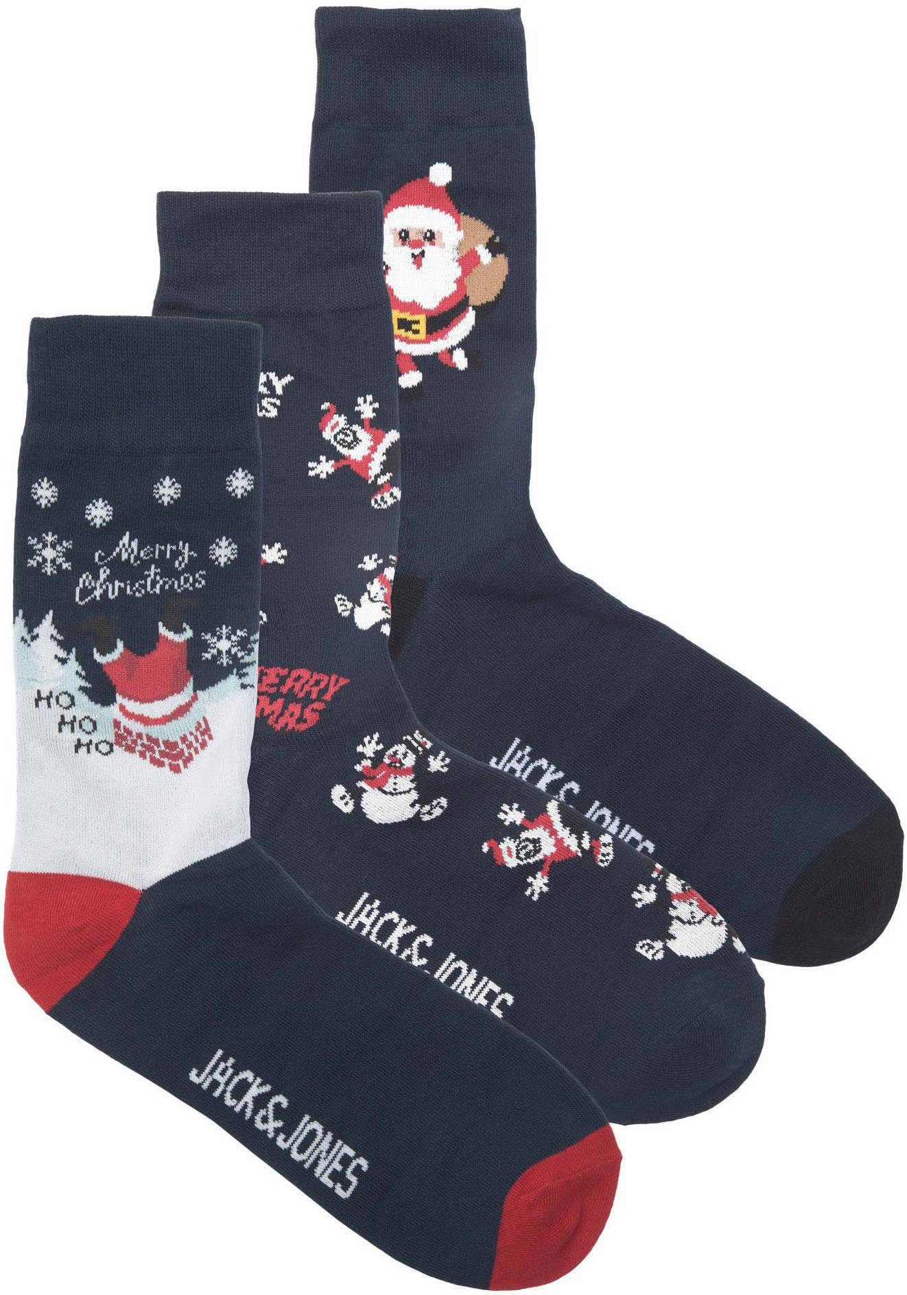 Jack & Jones Junior Socken »mit tollen Weihnachtsmotiven« (Packung, 3-Paar)