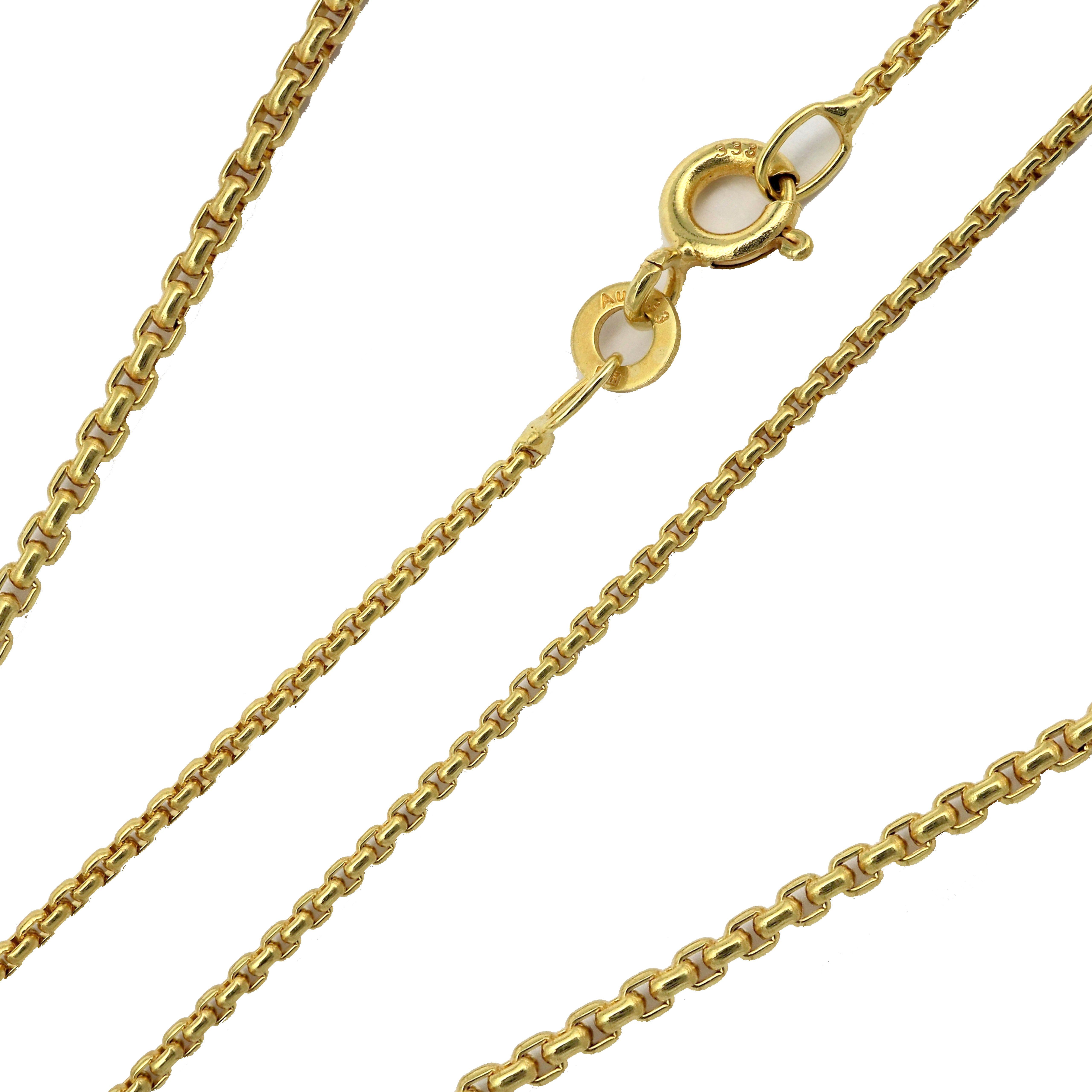 G & J Collier Venezianerkette rund 333 8K Gold 0,77mm 45cm hochwertige Halskette, Made in Germany | Ketten ohne Anhänger