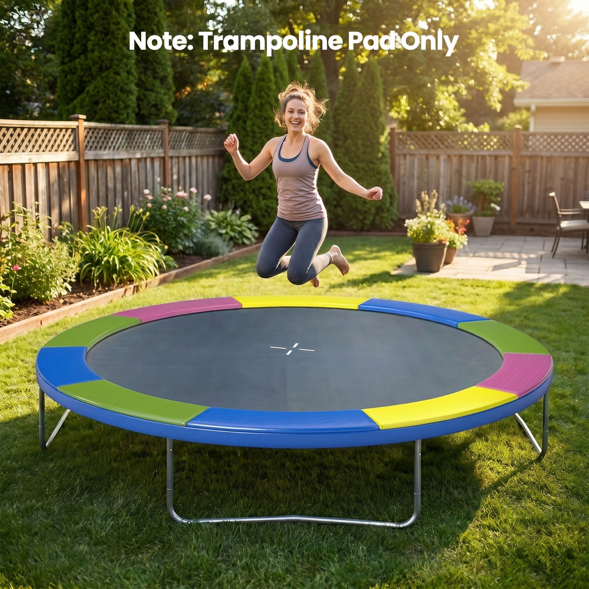 SPORTNOW Trampolin-Abdeckplane Trampolin Randschutz, Reißfest UV-resistent, Wasserdicht (Trampolin Ersatzteile, 1-St., Trampolinzubehör), für Gartentrampoline Bunt