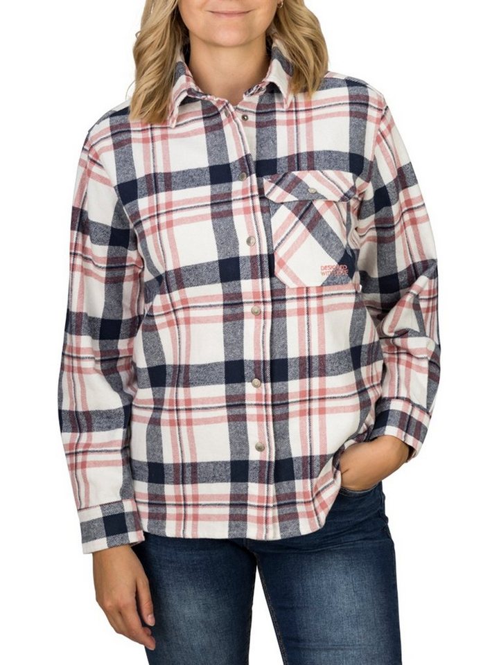 DENIMFY Hemdbluse Damen Bluse DFIsabella Regular Fit Flanellhemd aus 100%  Baumwolle
