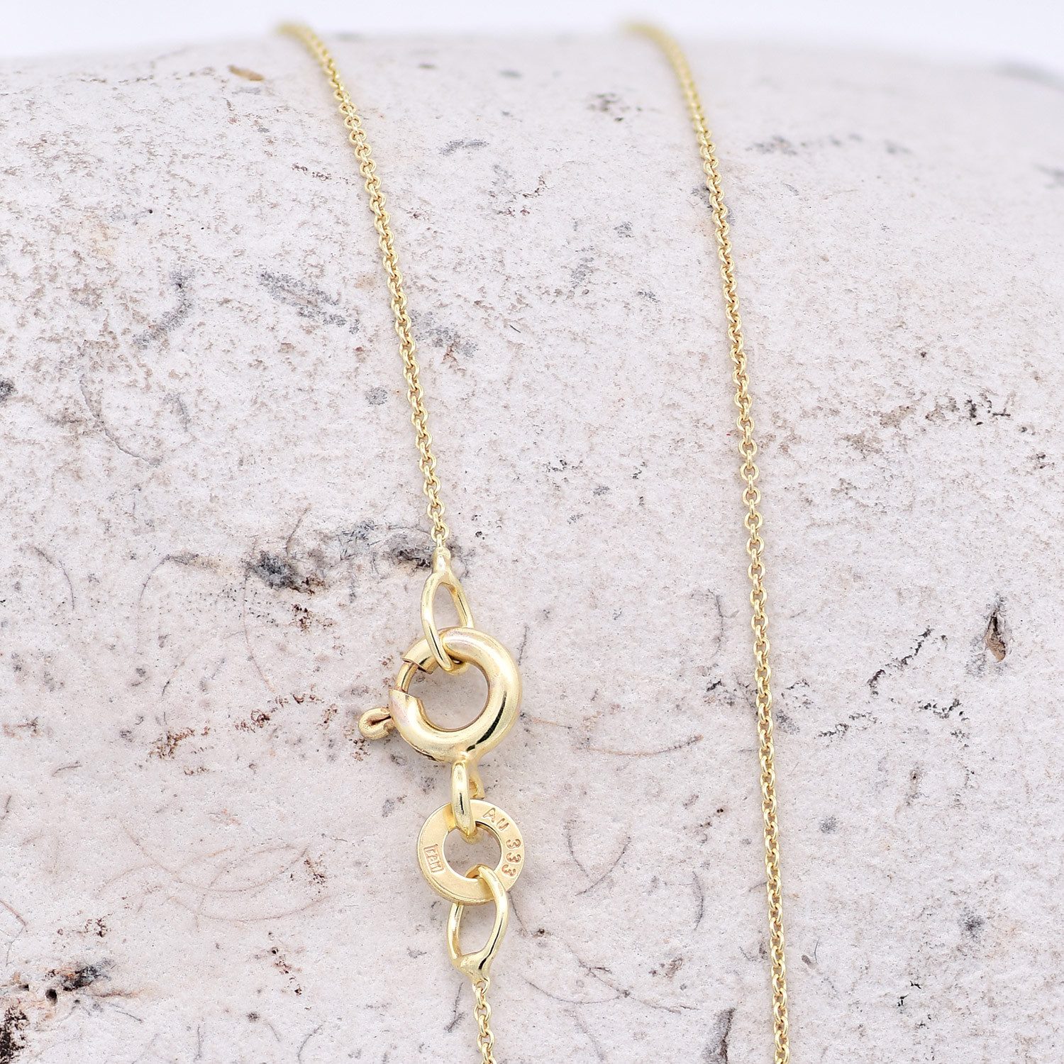 HOPLO Goldkette Goldkette Ankerkette rund Länge 36cm - Breite 0,8mm - 333-8 Karat Gold, Made in Germany
