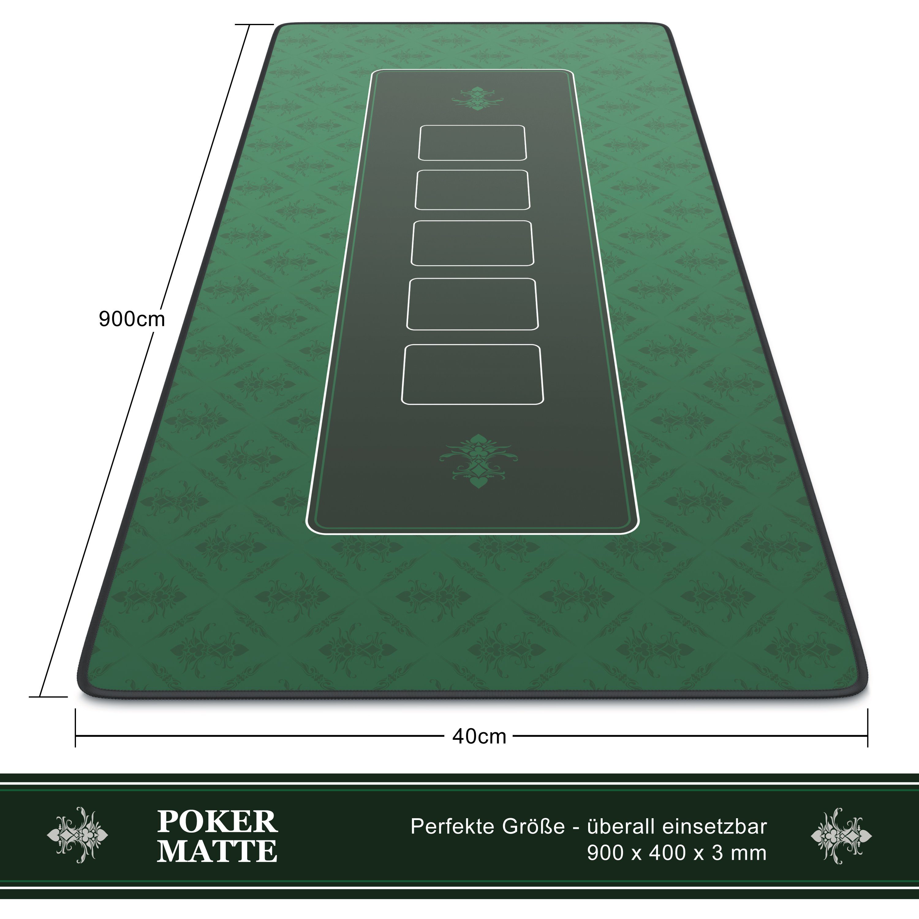 CSL Spieltisch XXL Profi Pokermatte 90 x 40cm, Tischauflage für Poker, Pokertisch Auflage, Gummiunterseite für stabilen Halt, abwaschbar – Bild 3 von 5