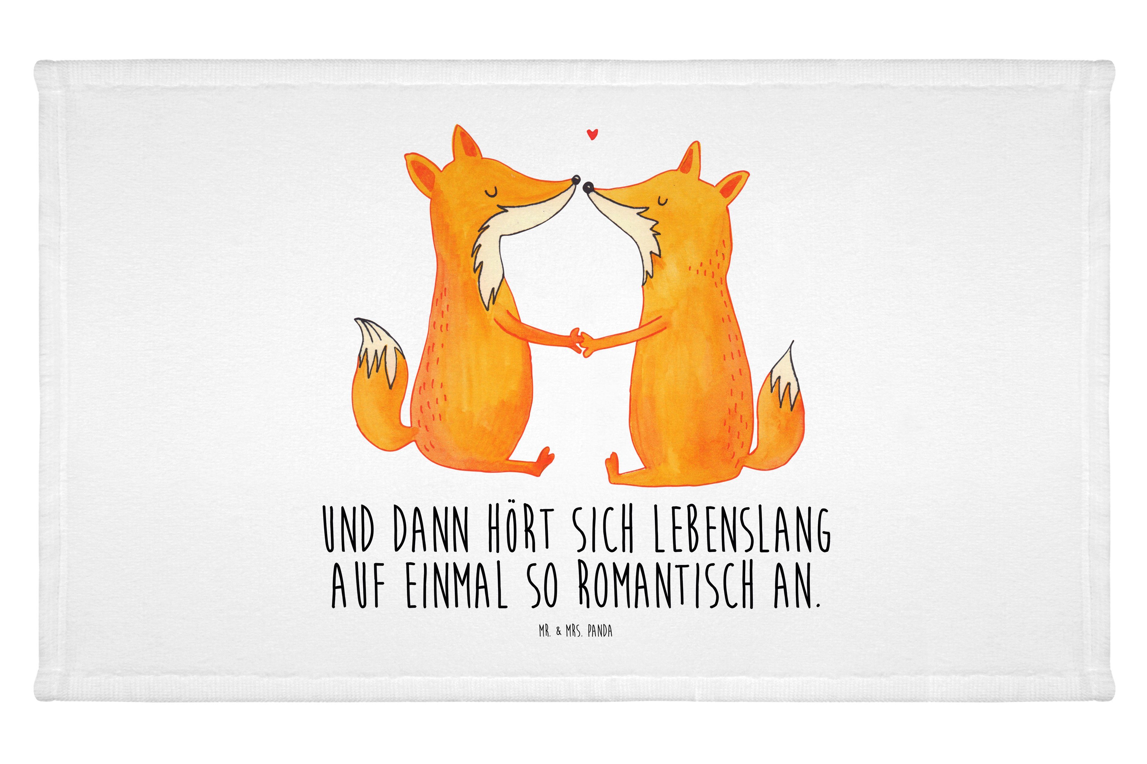 Mr. & Mrs. Panda Handtuch Füchse Liebe - Weiß - Geschenk, Sport Handtuch, Reisehandtuch, Eheman, (1-St)